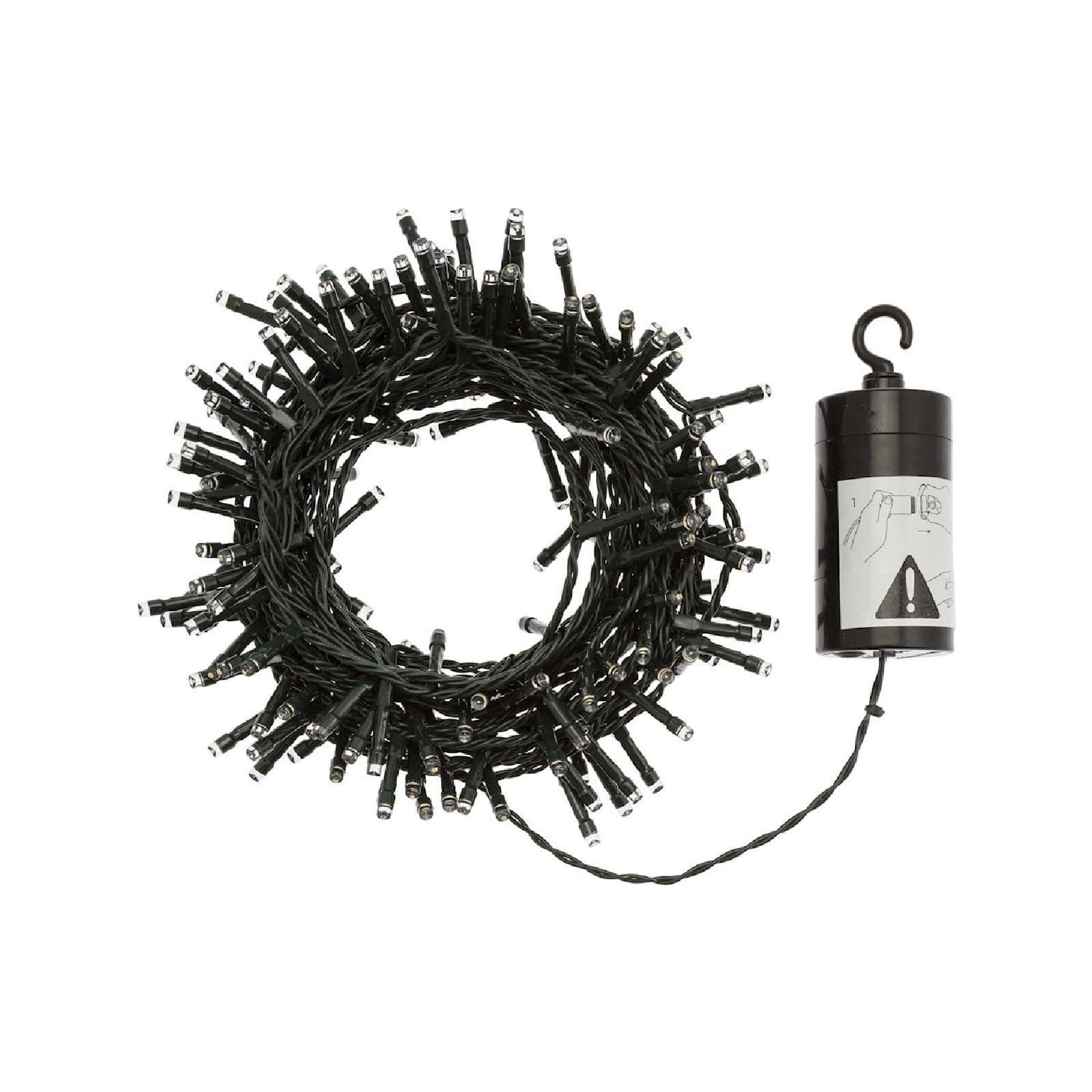 Catena luminosa 7,2 m con 7 giochi di luce + luce fissa calda con timer