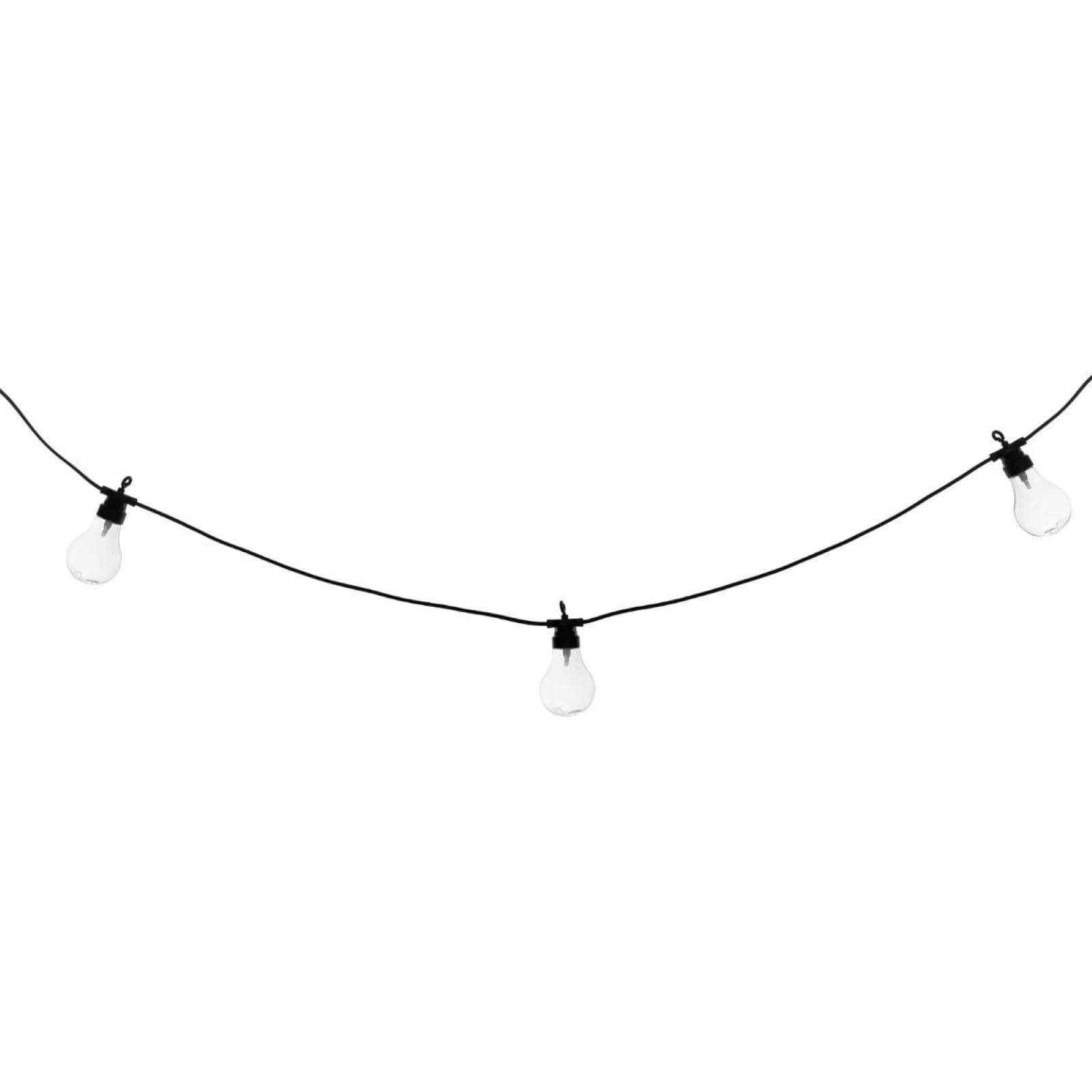 Catena luminosa LED da 5 metri a ricarica solare con 10 lampadine bianco caldo
