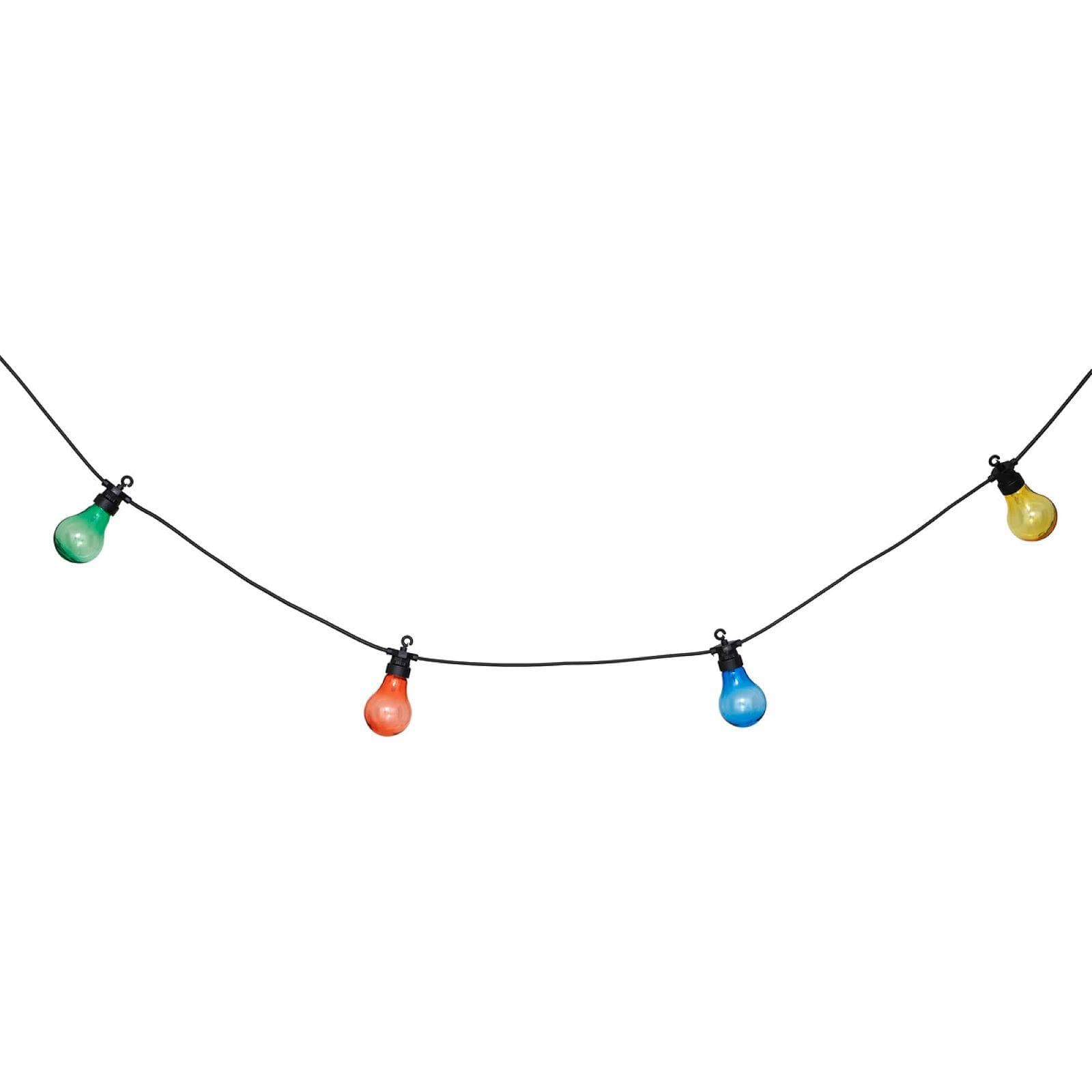 Catena luminosa LED da 5 metri a ricarica solare con 10 lampadine multicolor