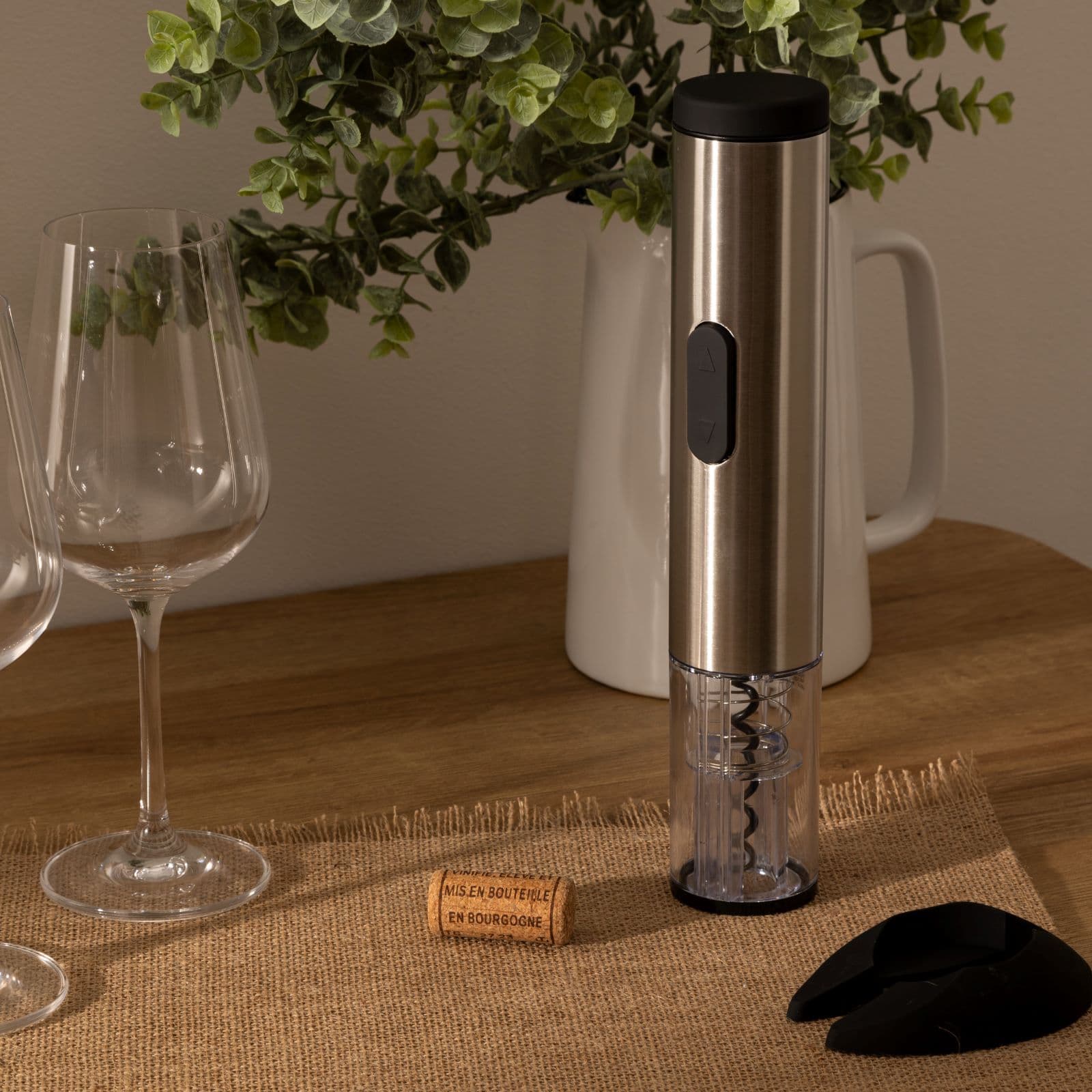 Cavatappi elettrico 23h cm in acciaio inox cromo