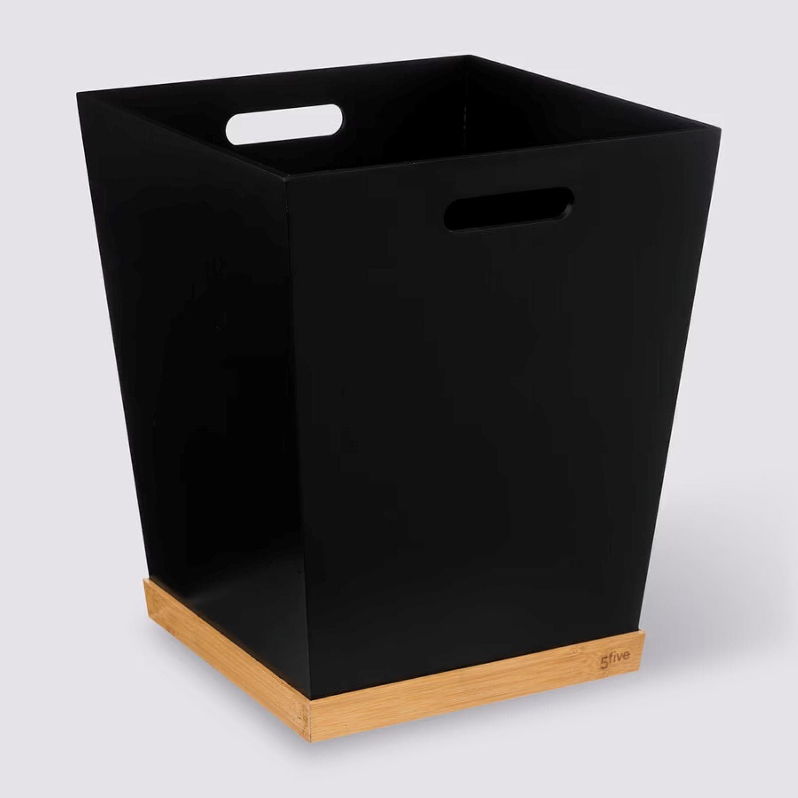 Cestino da scrivania 33h cm in legno nero e naturale - Smartlab