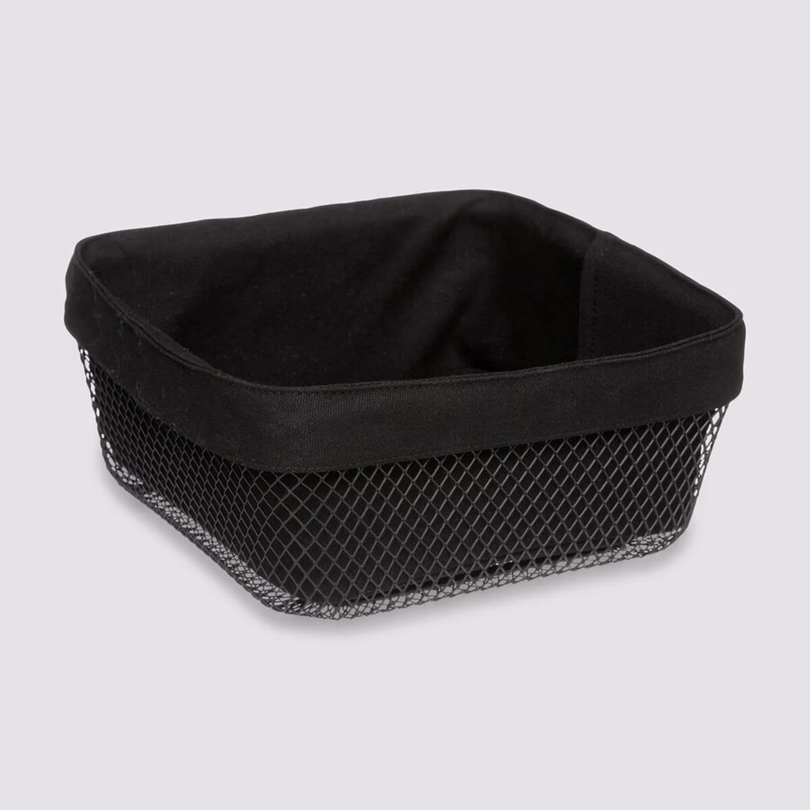 Cesto portapane 25x12h cm in metallo e cotone nero