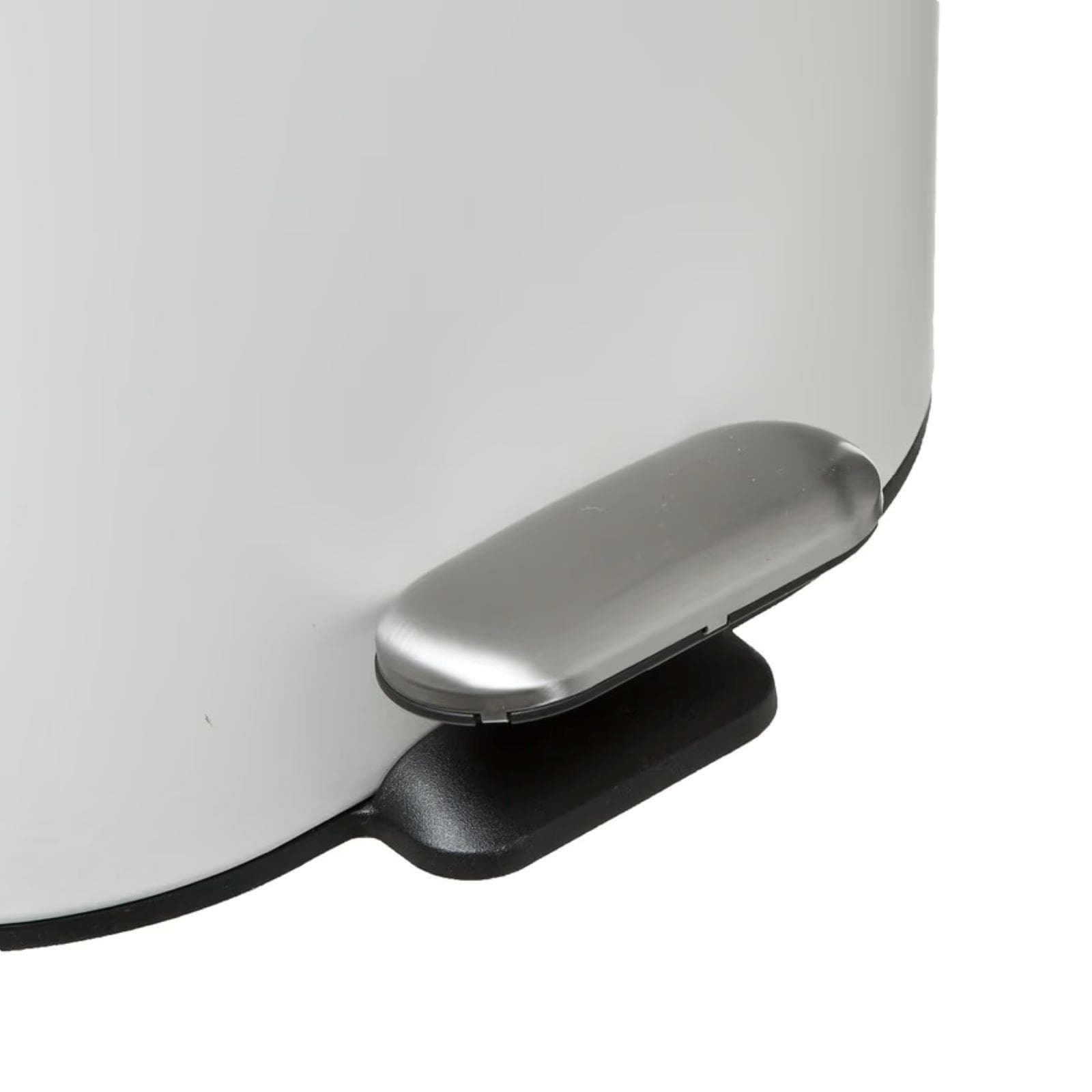 Cestino portarifiuti 6 litri in metallo bianco con pedale e soft close - Sily