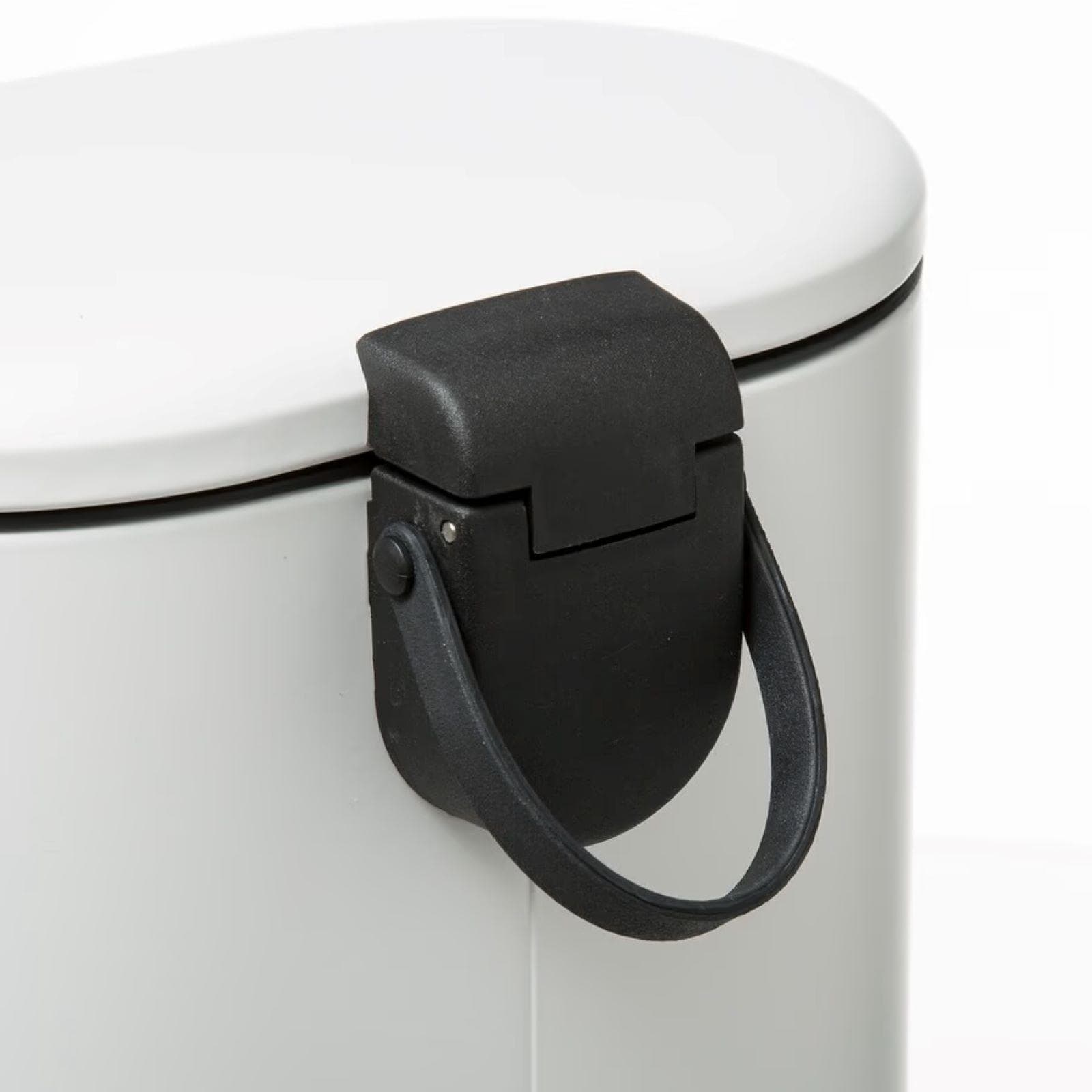 Cestino portarifiuti 6 litri in metallo bianco con pedale e soft close - Sily