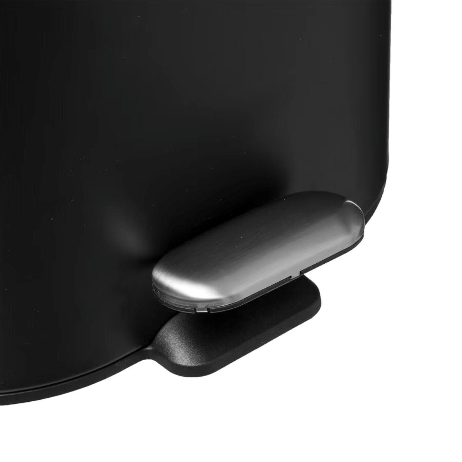 Cestino portarifiuti 6 litri in metallo nero con pedale e soft close - Sily