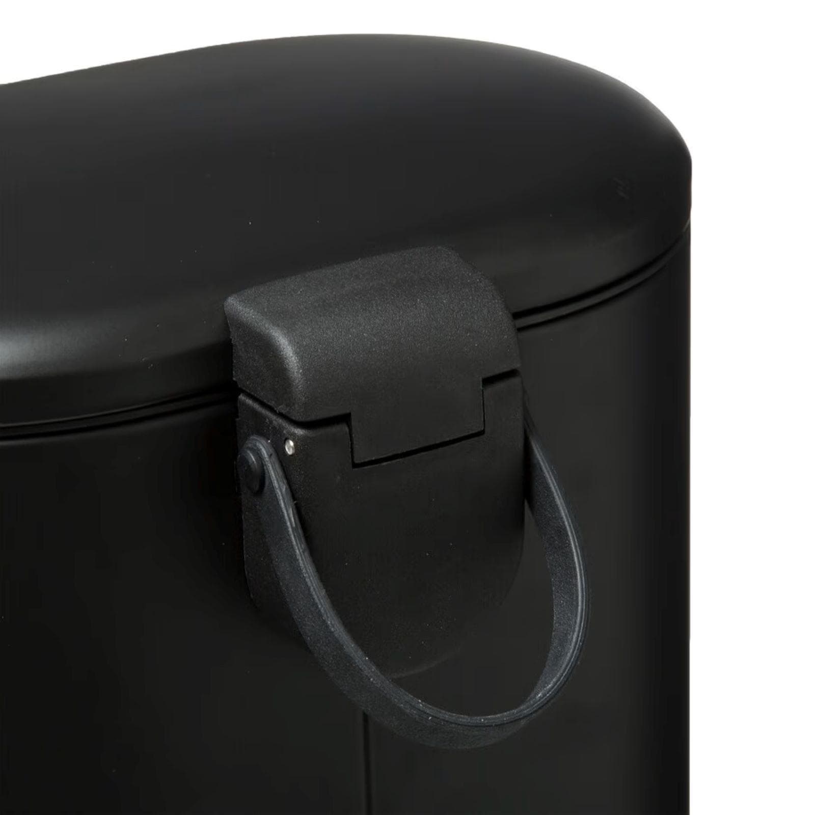 Cestino portarifiuti 6 litri in metallo nero con pedale e soft close - Sily
