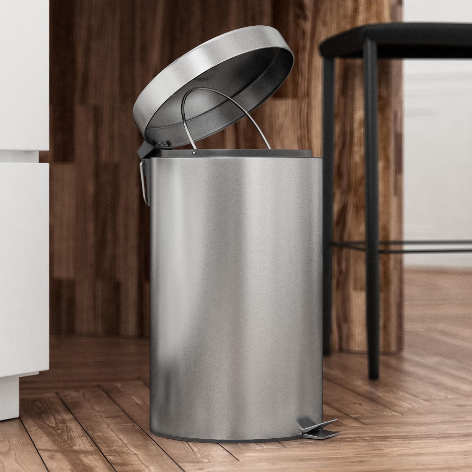 Cestino portarifiuti con pedale 12 litri in acciaio inox cromo - Seele