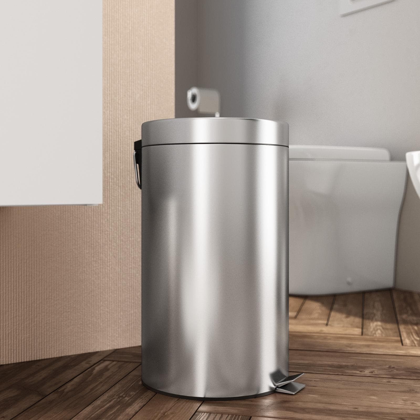 Cestino portarifiuti con pedale 12 litri in acciaio inox cromo - Seele