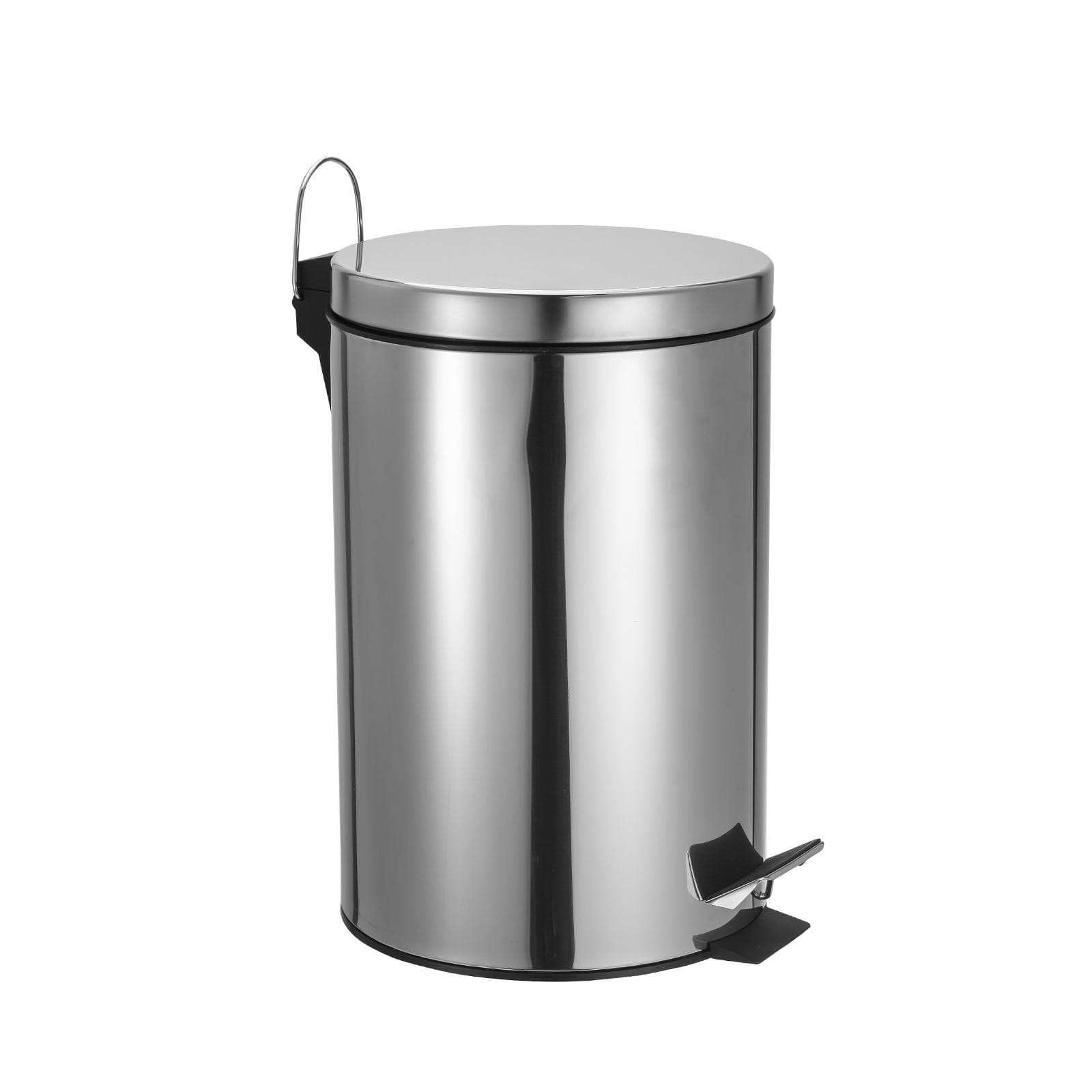 Cestino portarifiuti con pedale 12 litri in acciaio inox cromo - Seele