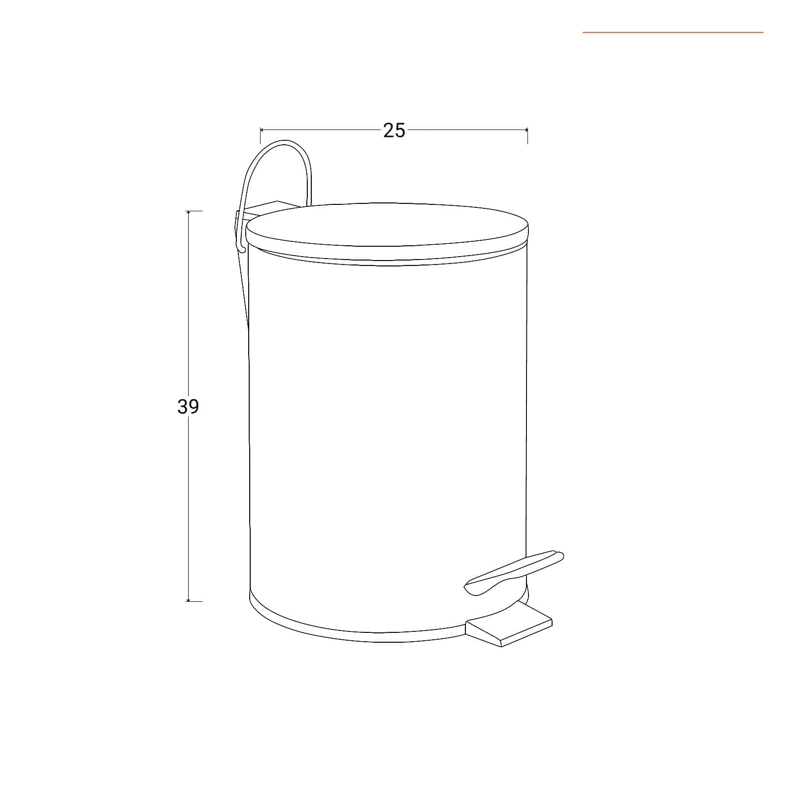 Cestino portarifiuti con pedale 12 litri in acciaio inox cromo - Seele