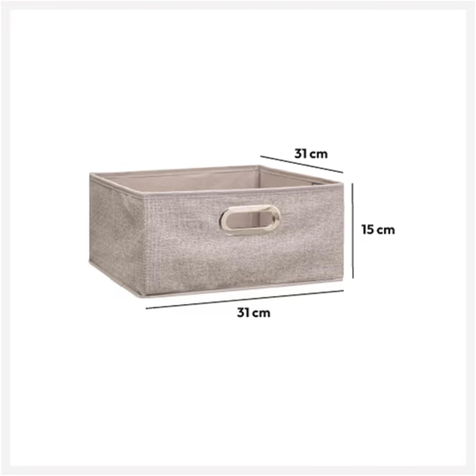 Cesto contenitore 31x15h cm in tessuto beige screziato