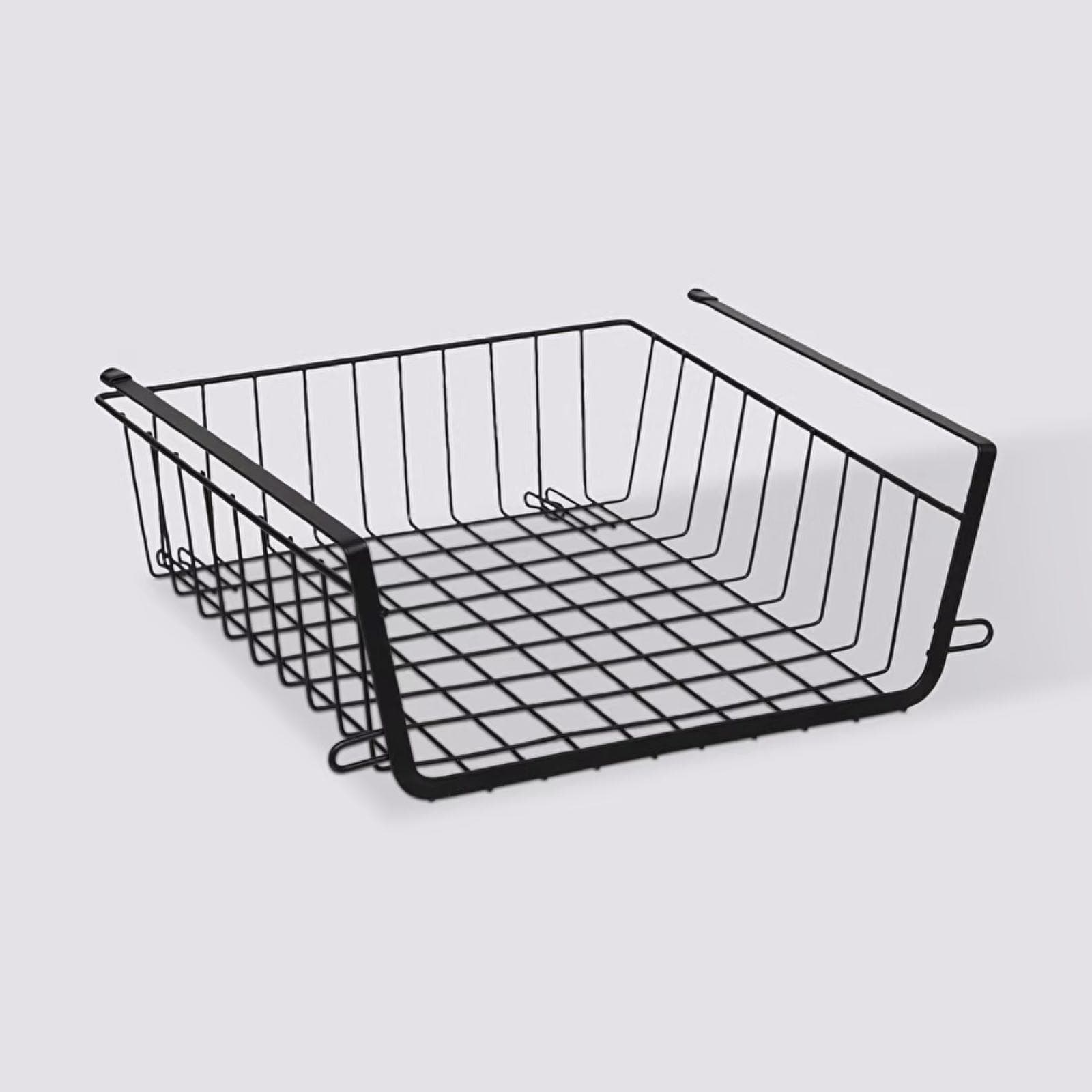 Cesto impilabile sottomensola 32x12h cm in acciaio nero
