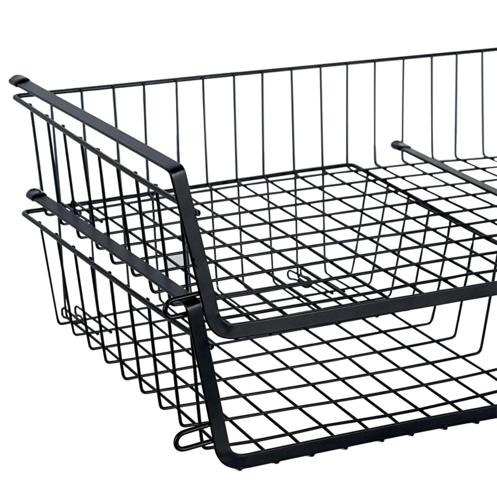 Cesto impilabile sottomensola 32x12h cm in acciaio nero
