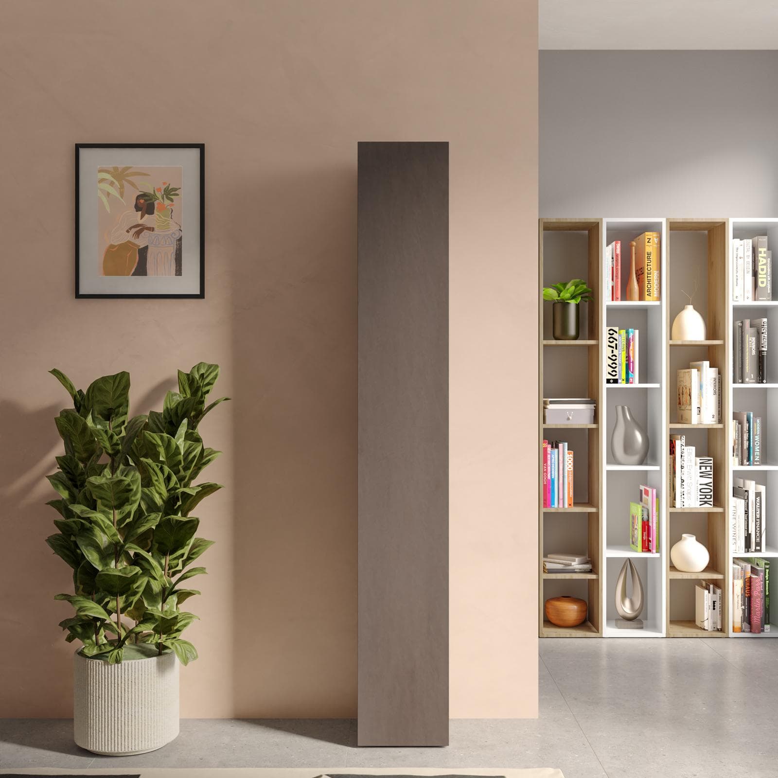 Colonna multiuso 28x185h cm bronzo con anta reversibile - Clary