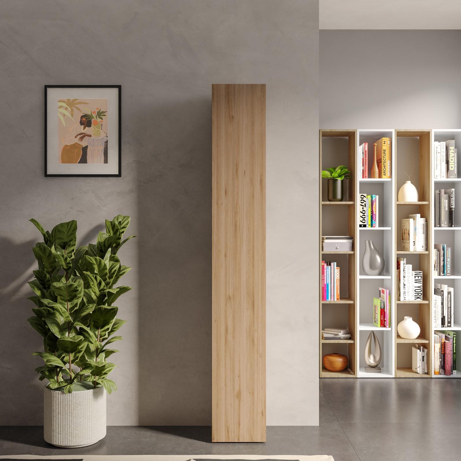 Colonna multiuso 28x185h cm cadiz con anta reversibile - Clary