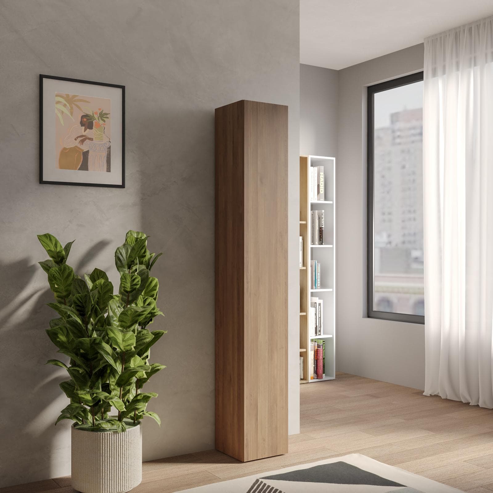 Colonna multiuso 28x185h cm mercure con anta reversibile - Clary
