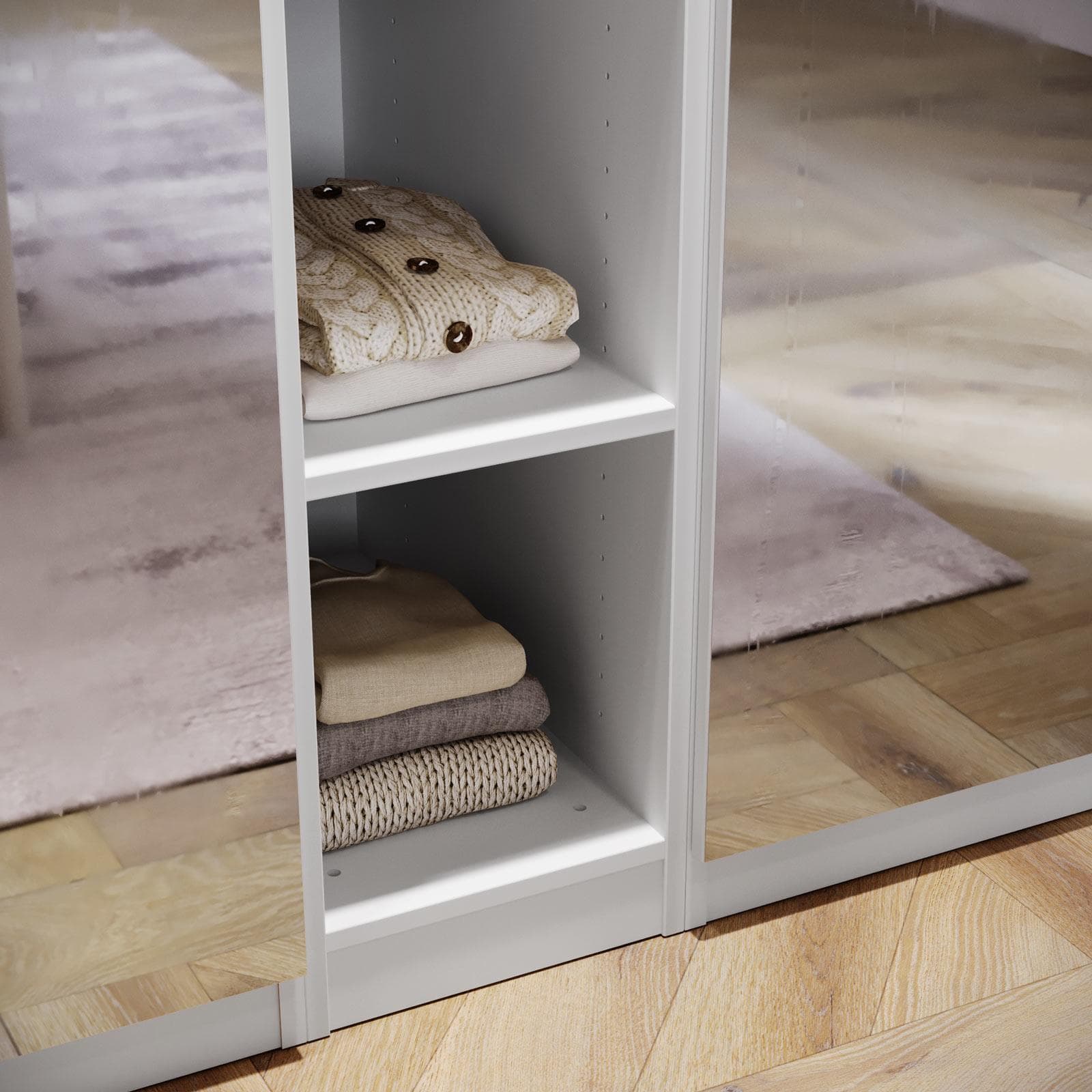 Colonna 30x236h cm bianco con 6 ripiani regolabili - Ventur