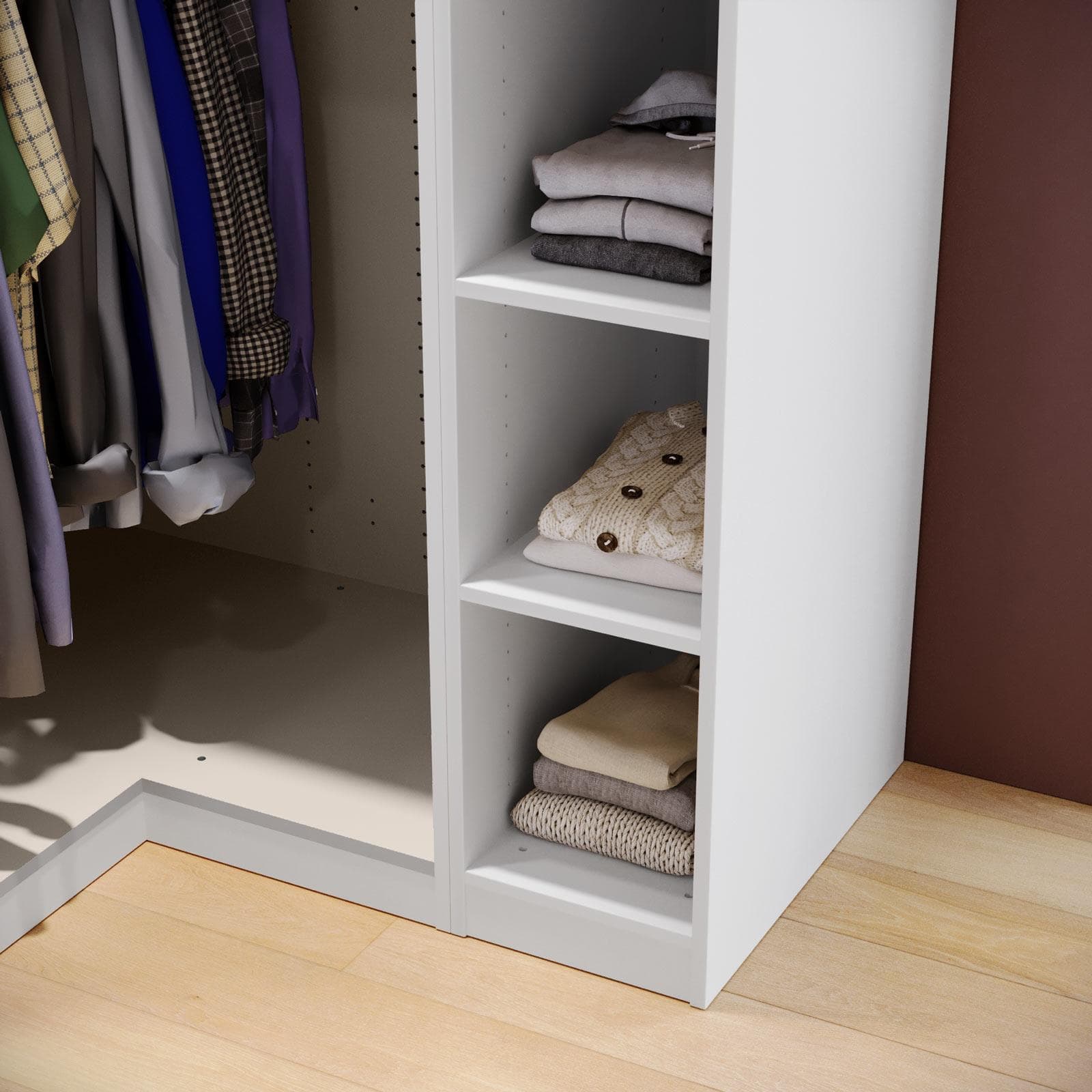 Colonna 30x236h cm bianco con 6 ripiani regolabili - Ventur