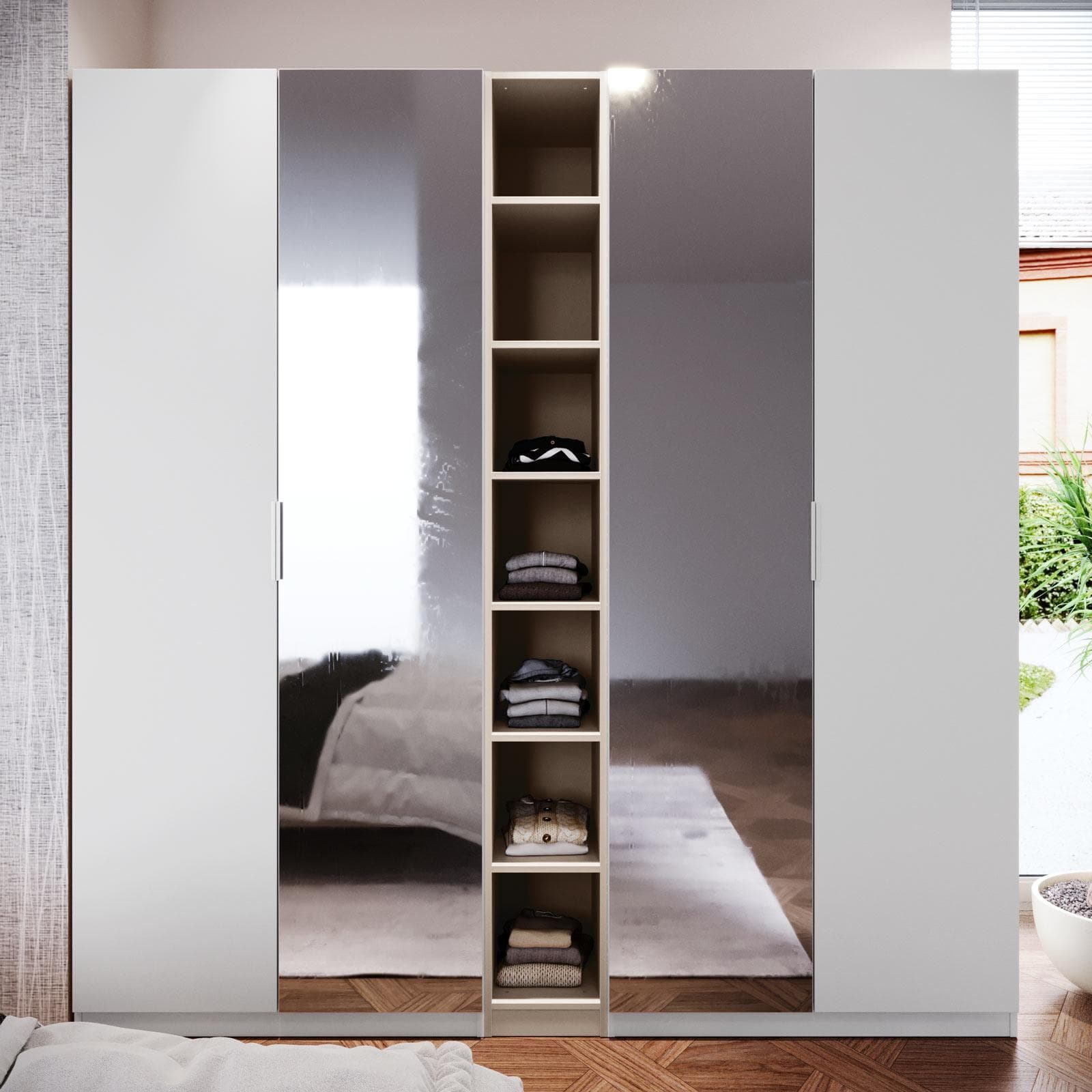 Colonna 30x236h cm cashmere con 6 ripiani regolabili - Ventur