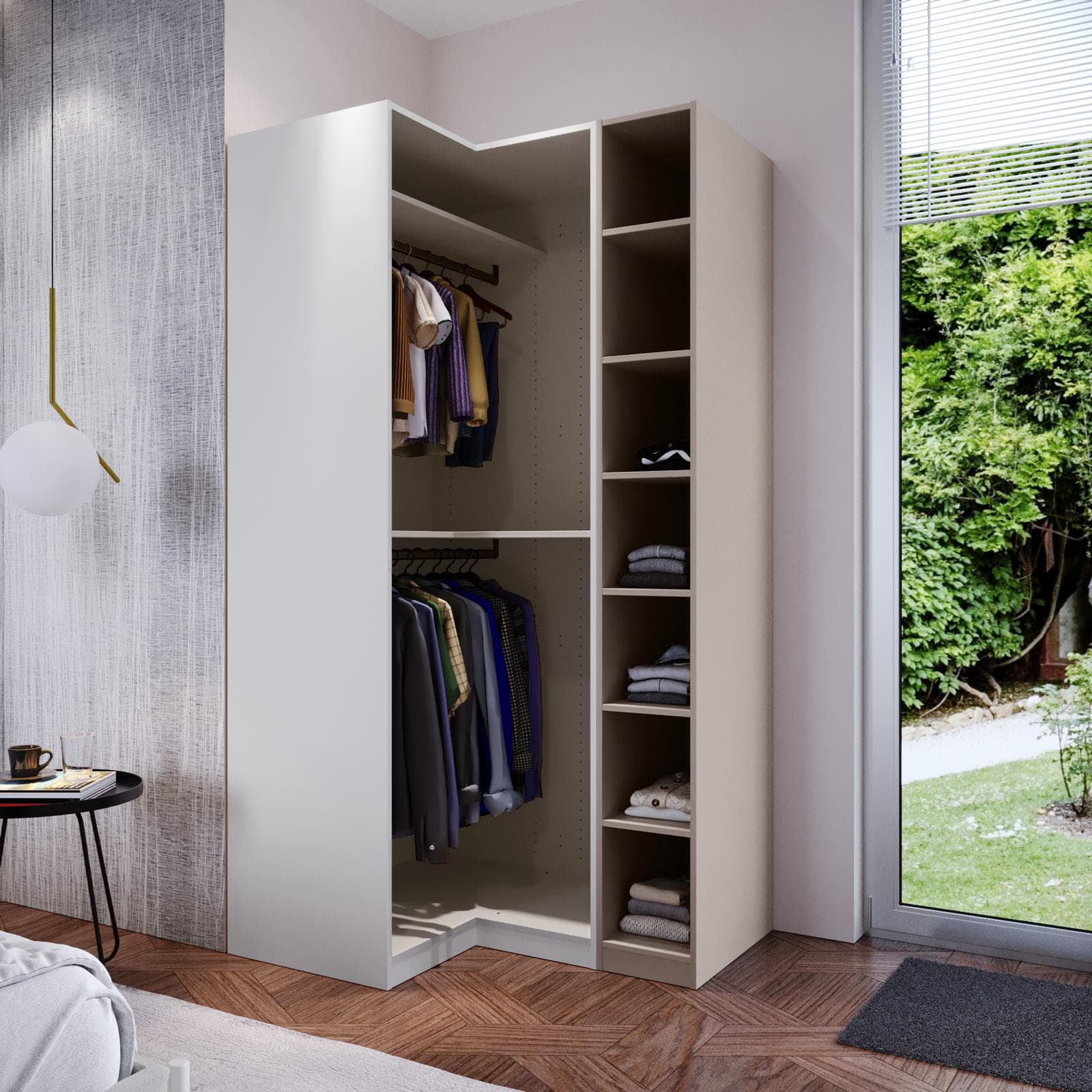 Colonna 30x236h cm cashmere con 6 ripiani regolabili - Ventur