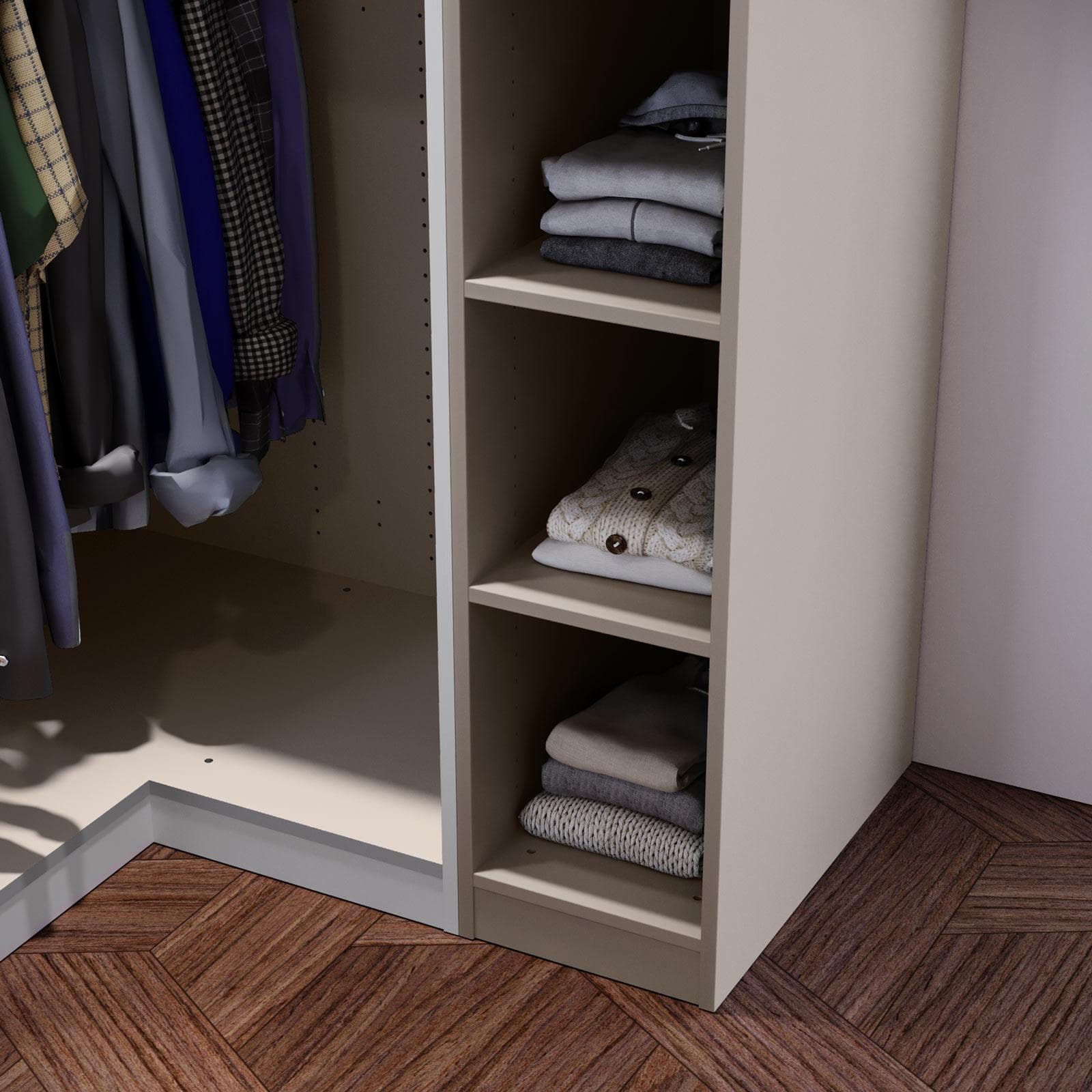 Colonna 30x236h cm cashmere con 6 ripiani regolabili - Ventur