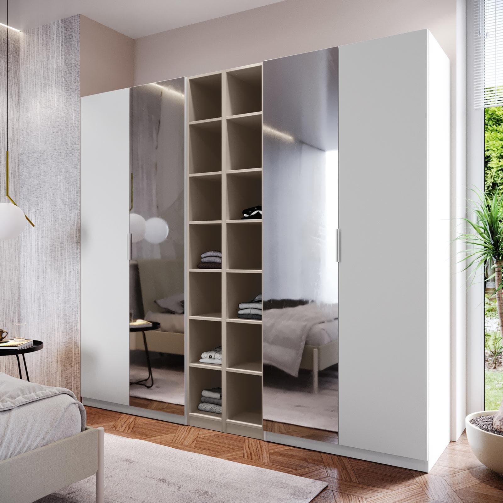 Colonna 30x236h cm cashmere con 6 ripiani regolabili - Ventur