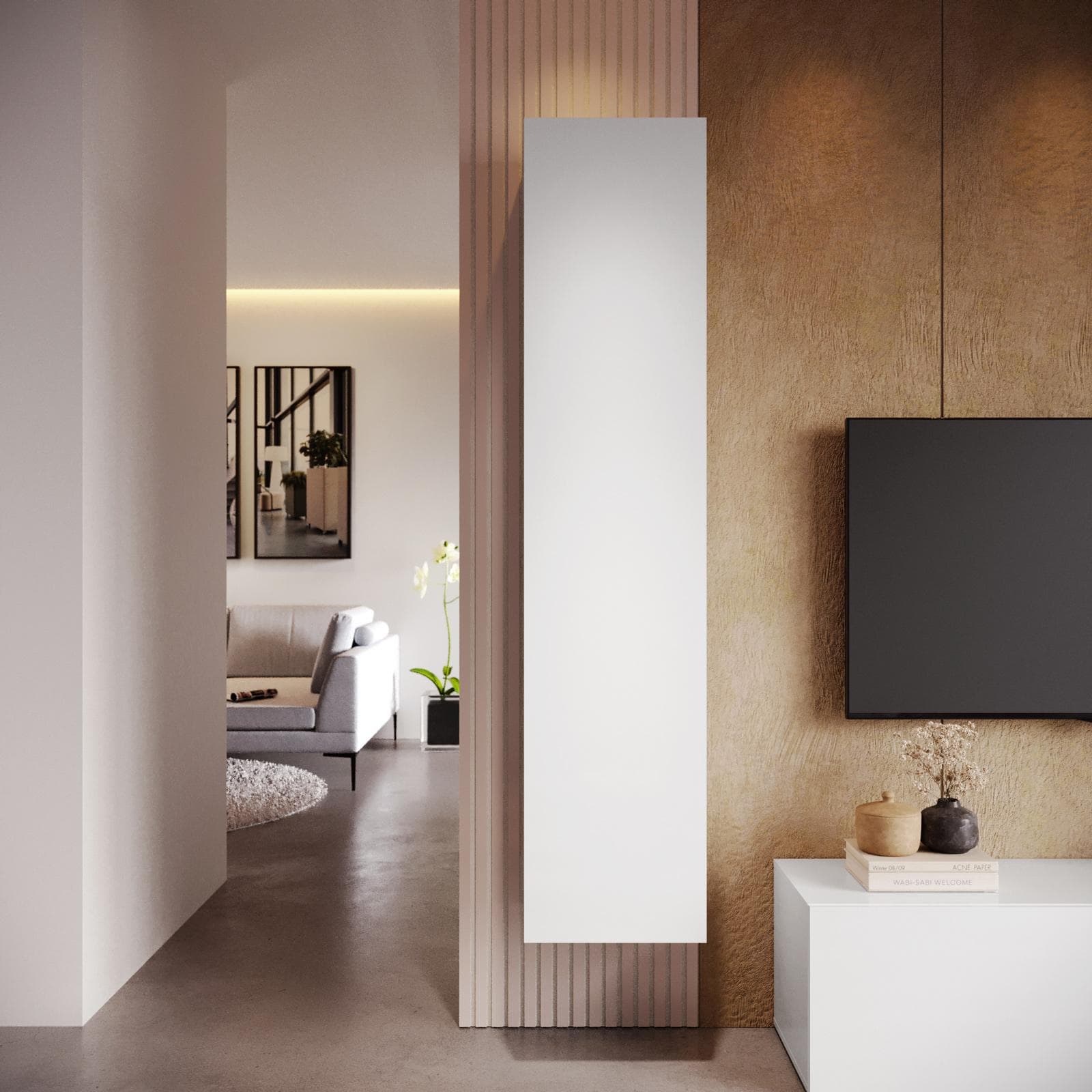 Colonna 40x180h sospesa e a terra con 1 anta bianco lucido - Kayros