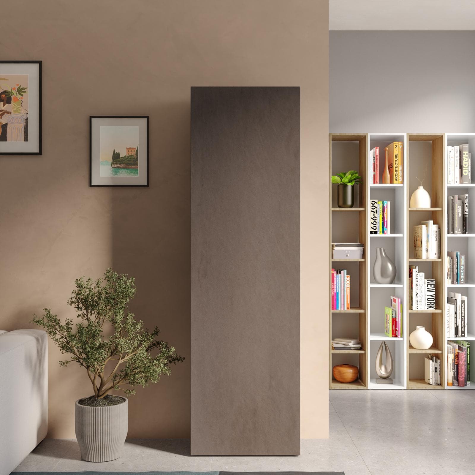 Colonna multiuso 54x185h cm bronzo con anta reversibile - Clary