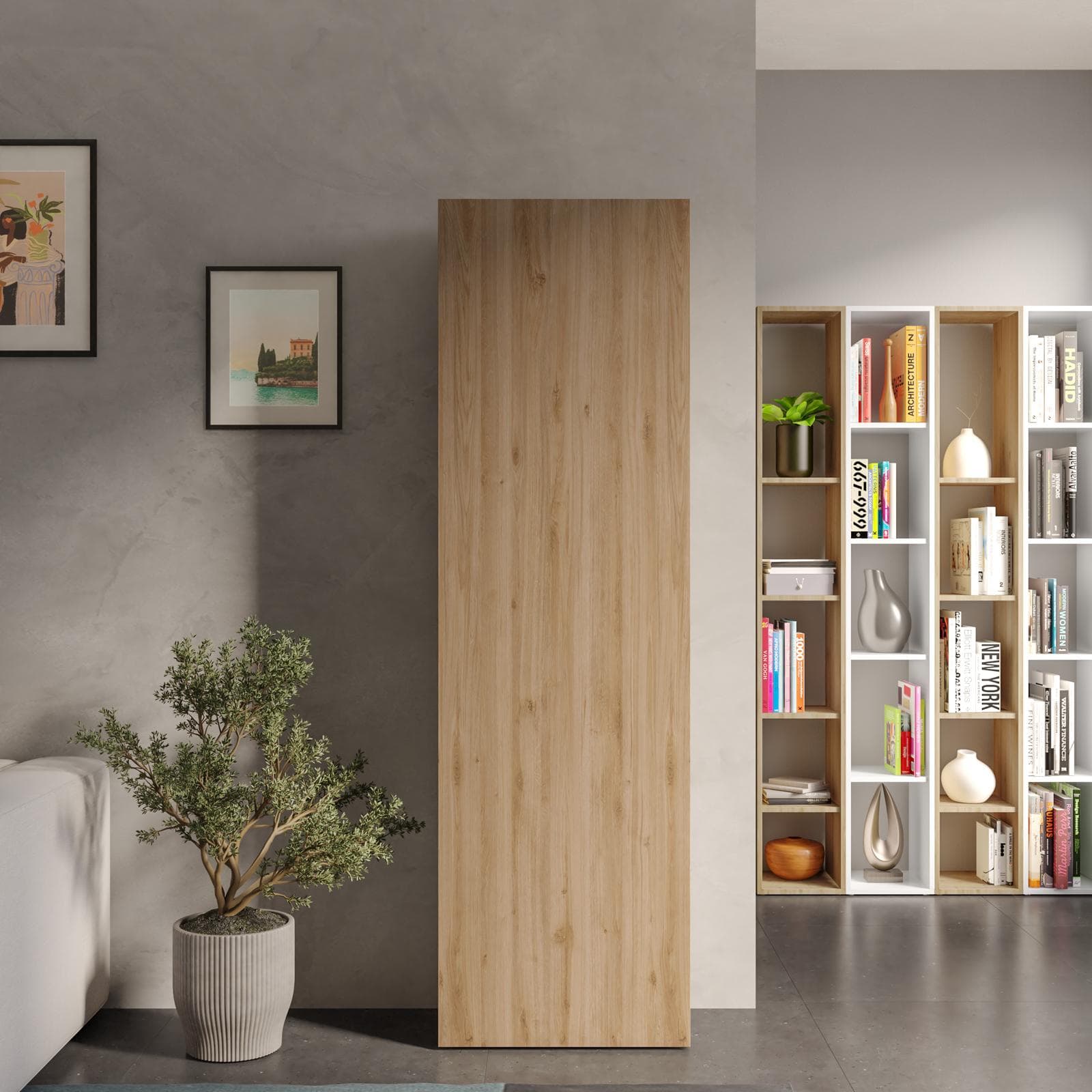 Colonna multiuso 54x185h cm cadiz con anta reversibile - Clary