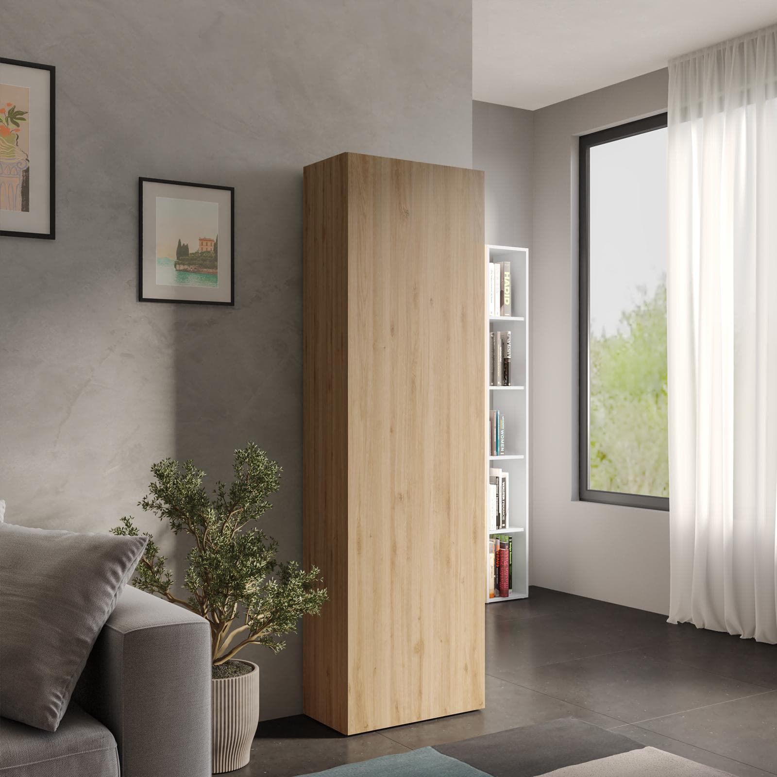 Colonna multiuso 54x185h cm cadiz con anta reversibile - Clary