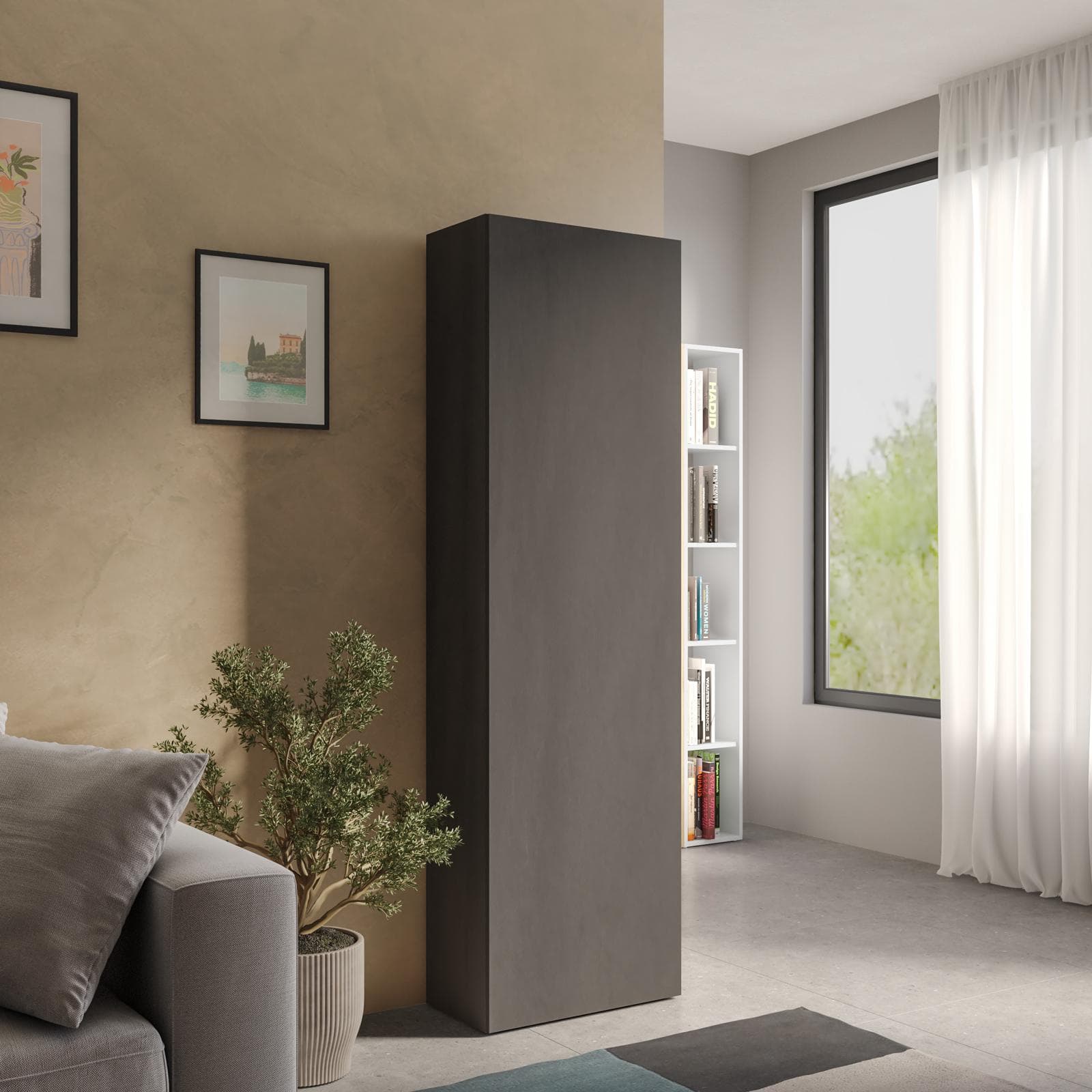Colonna multiuso 54x185h cm lava con anta reversibile - Clary