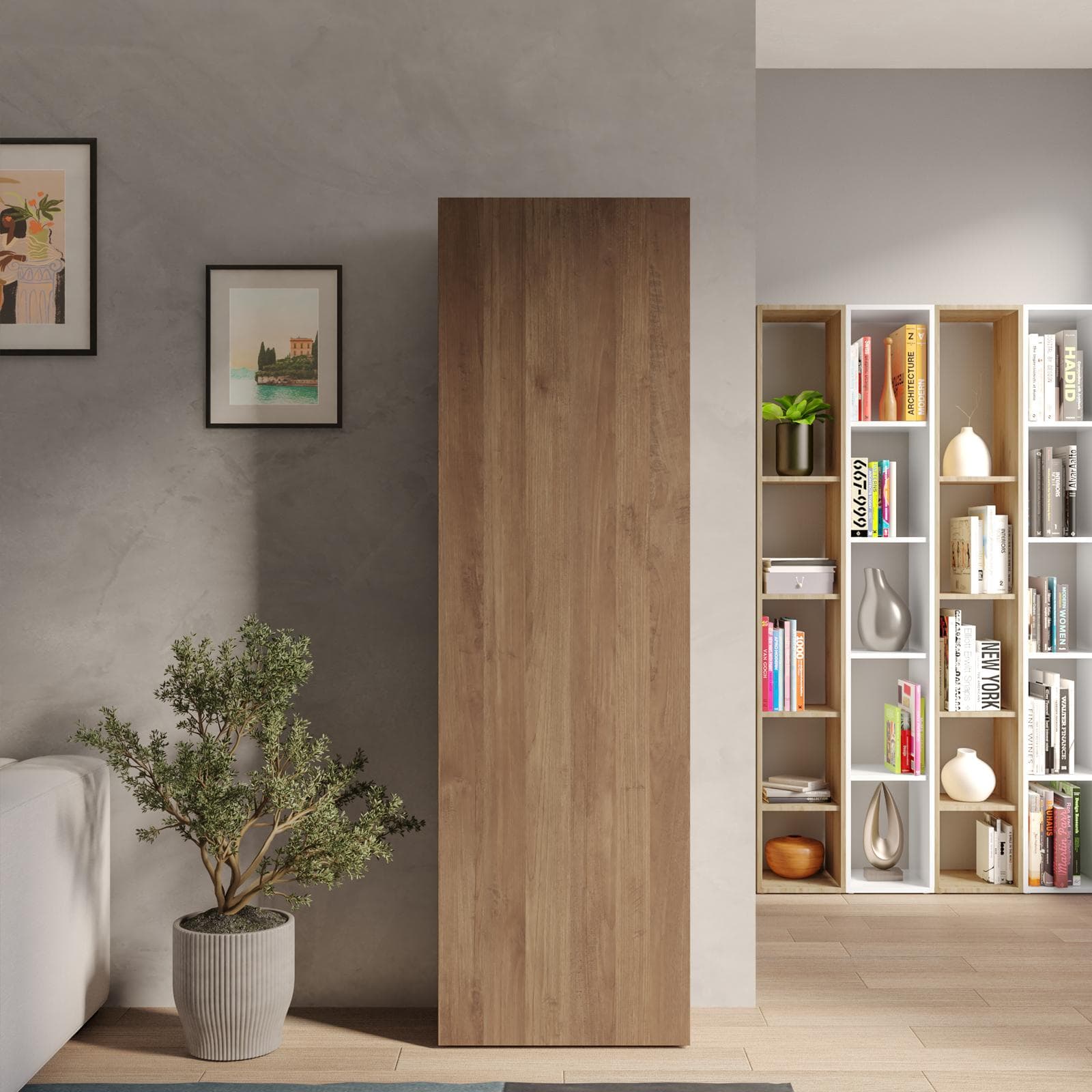 Colonna multiuso 54x185h cm mercure con anta reversibile - Clary