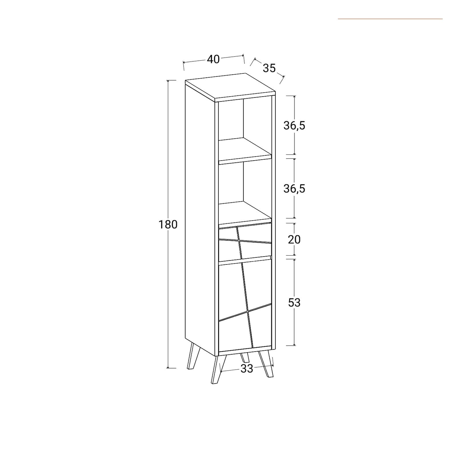 Colonna bagno 180 h cm in legno di mindi - Fluire