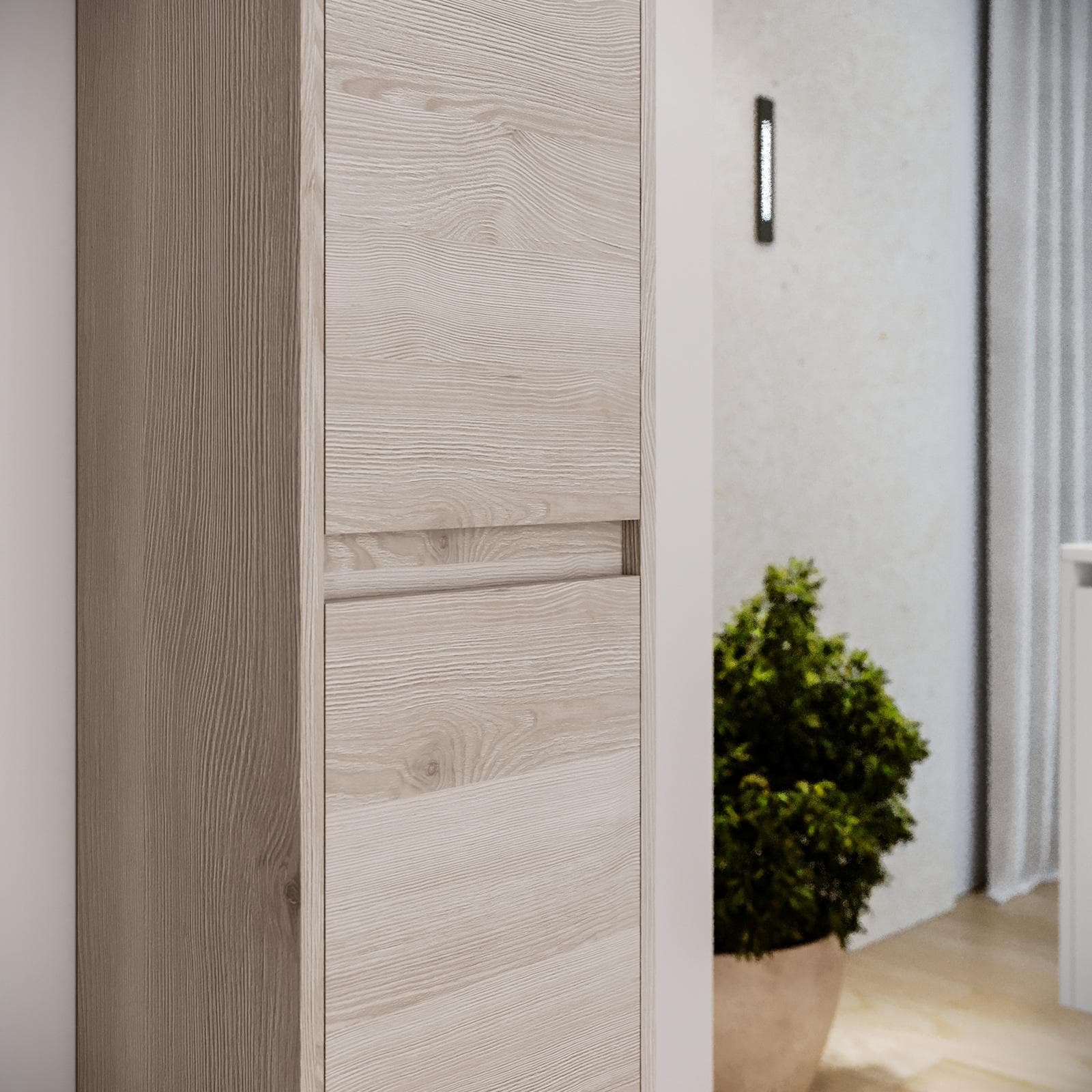 Colonna bagno sospesa 140h cm rovere atlas con anta Soft Close reversibile - Medora e Libras