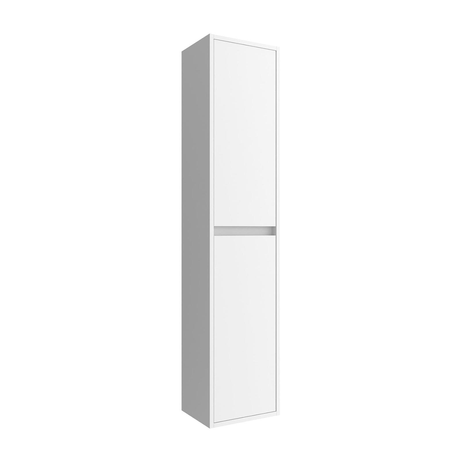 Colonna bagno sospesa 140h cm white satinato con anta Soft Close reversibile - Medora e Libras