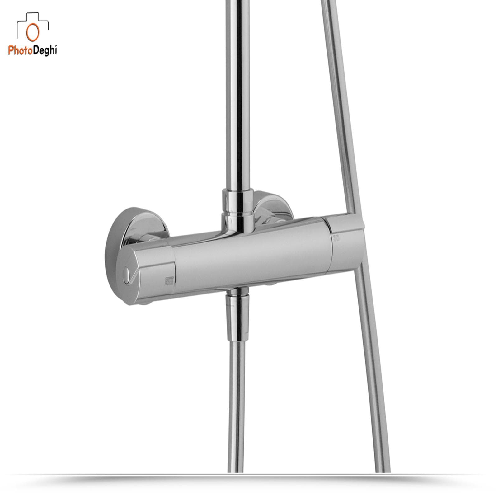 Colonna doccia con miscelatore termostatico ottone cromato design squadrato