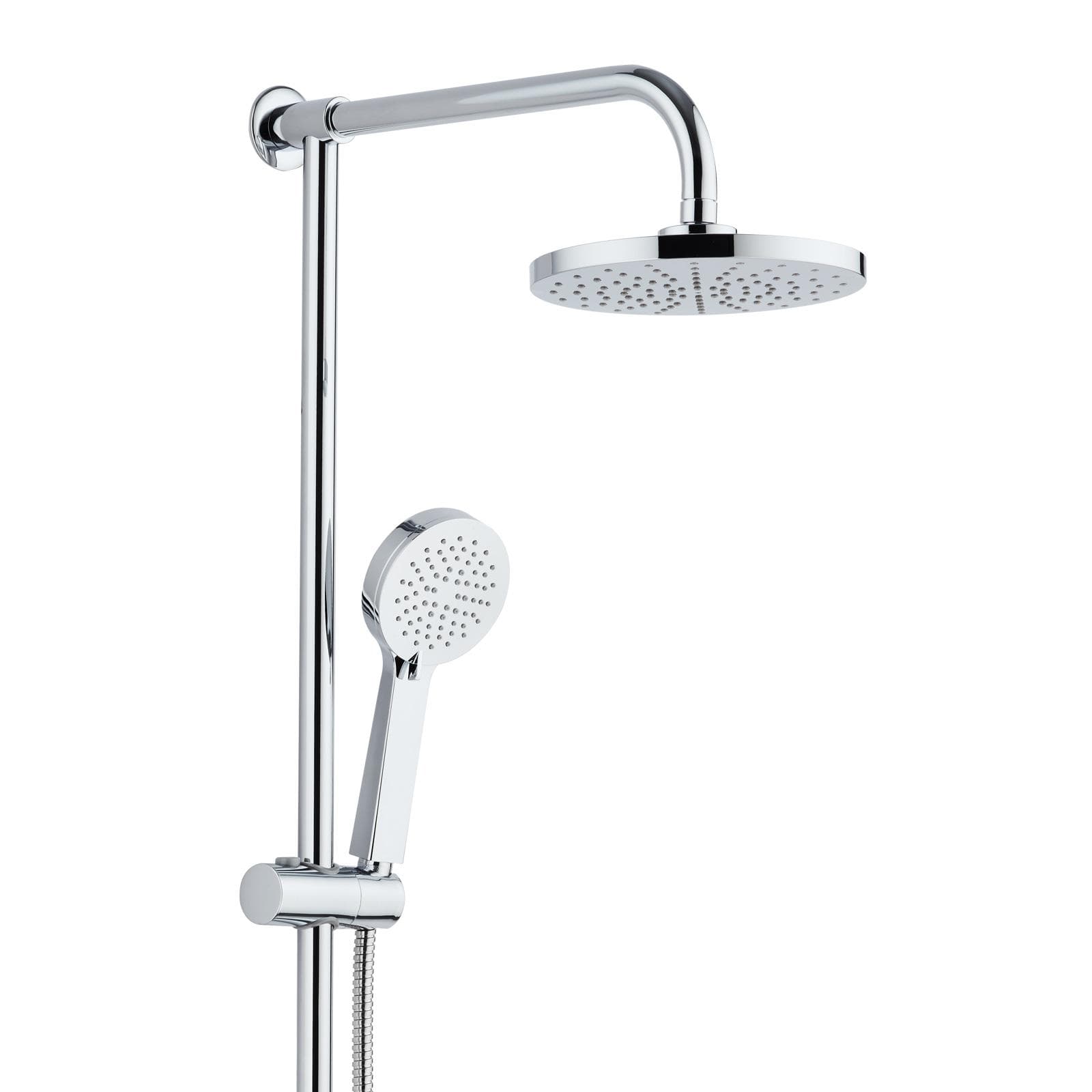 Colonna doccia Kris con presa acqua a muro soffione e doccino acciaio inox cromato