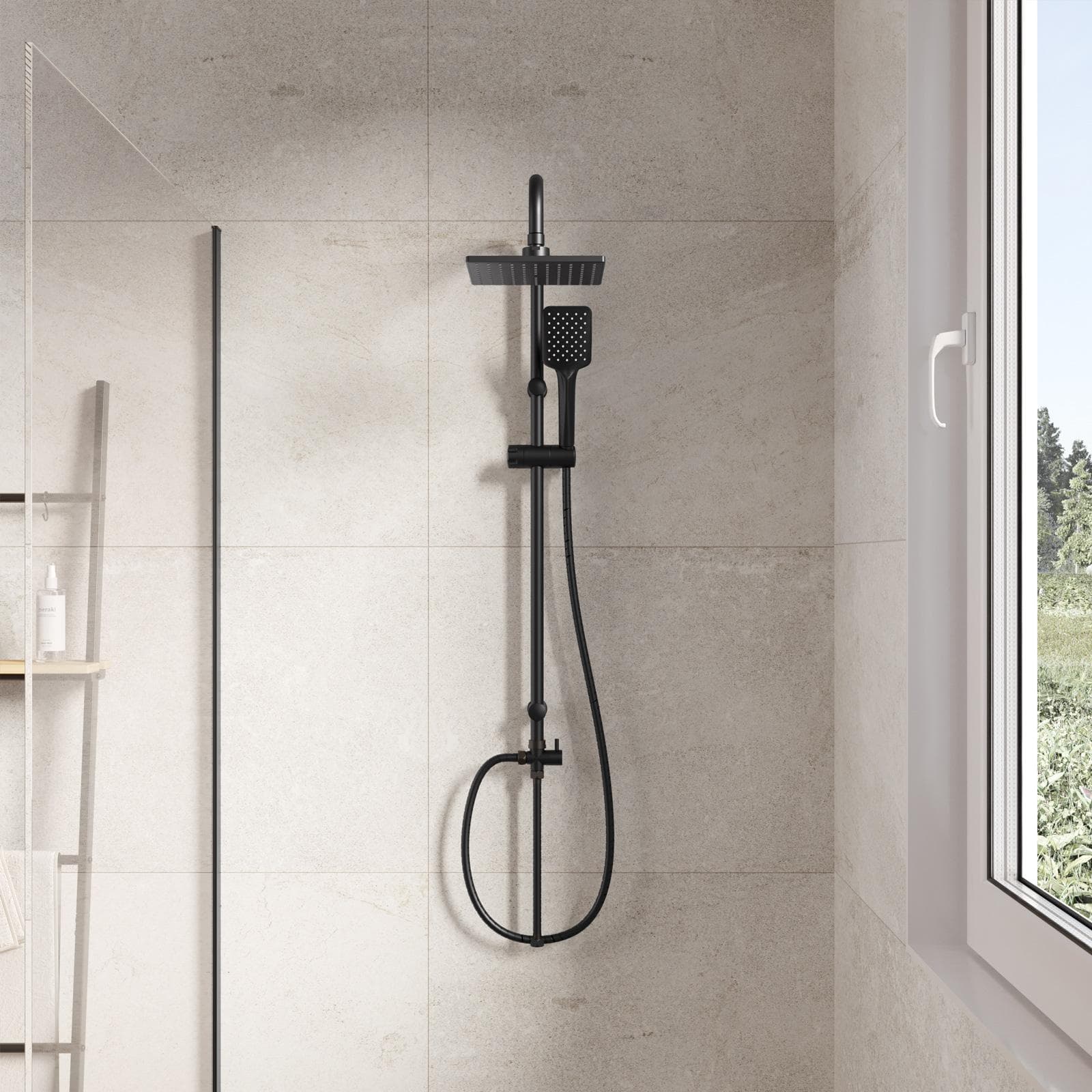 Colonna doccia 92h cm nero opaco - Barron