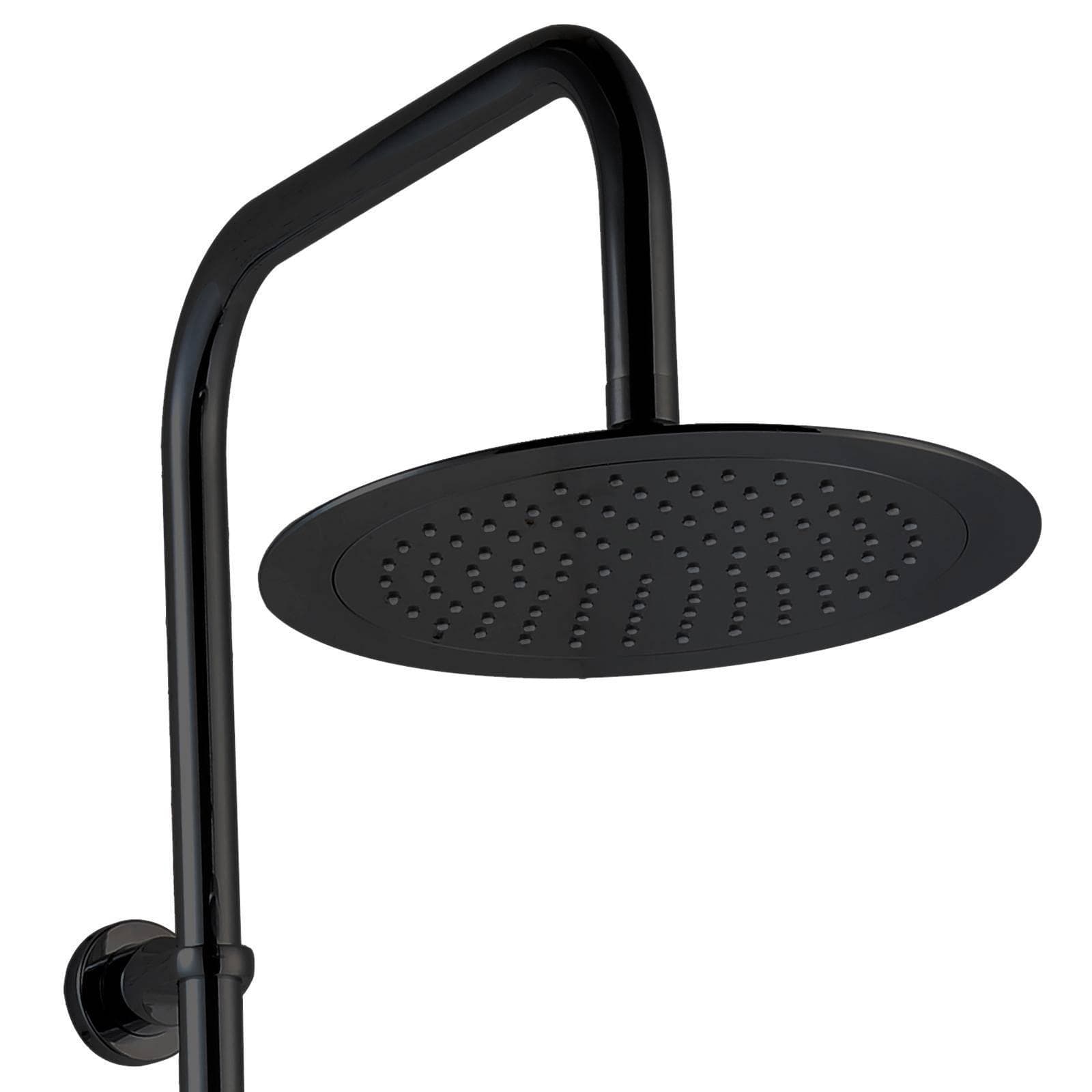 Colonna doccia nero opaco con soffione da 20 cm doccetta e miscelatore a 2 uscite - Logica