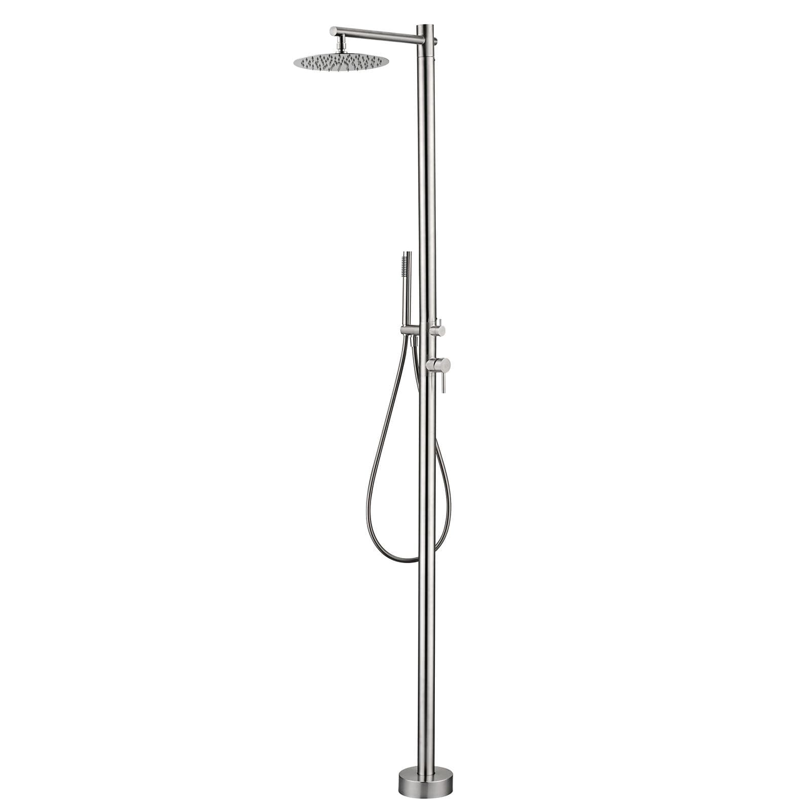 Colonna doccia da esterno 220h cm con doccino in acciaio inox 316 cromo - Kastas