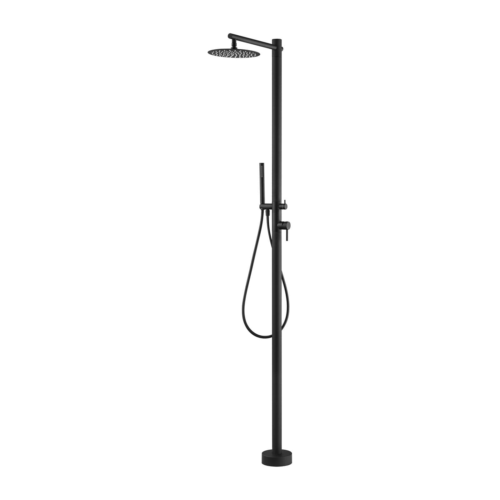Colonna doccia da esterno 220h cm con doccino in acciaio inox 316 nero opaco - Kastas