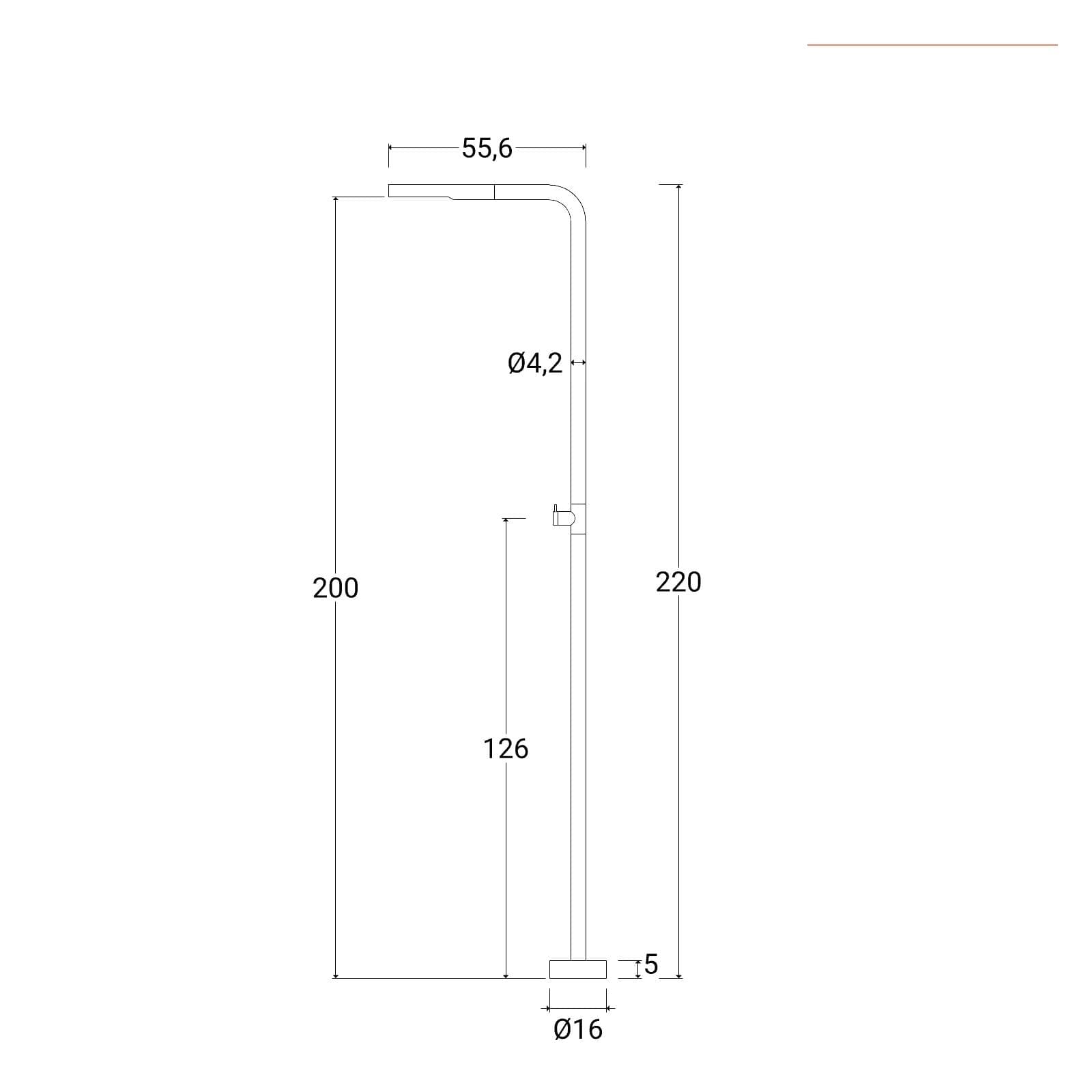 Colonna doccia da esterno 220h cm in acciaio inox 316 cromo - Ichigo