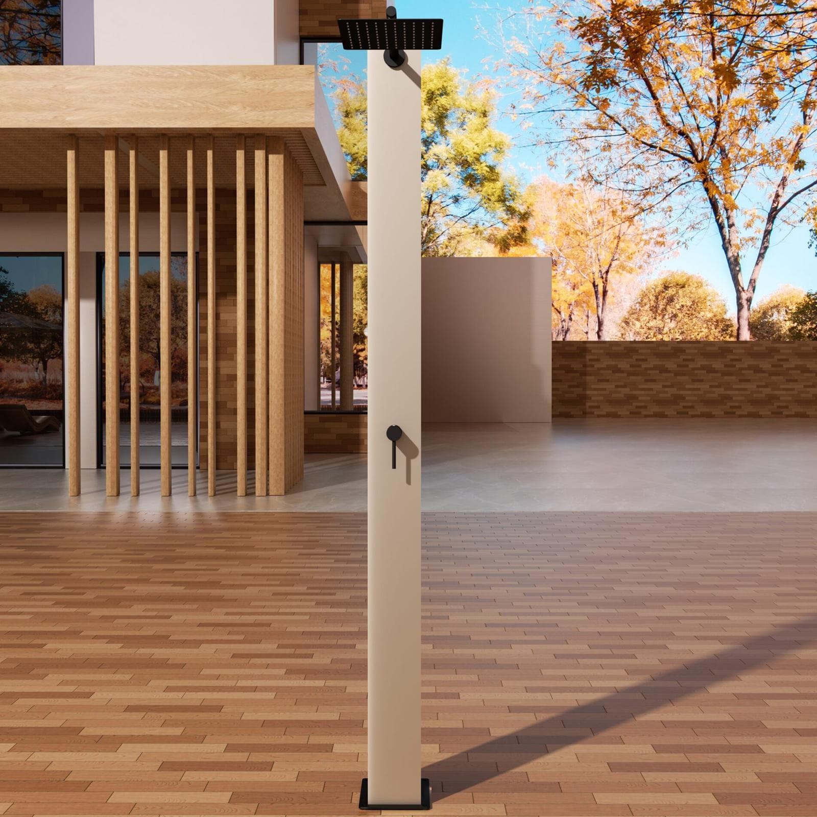 Colonna doccia da esterno 221h cm in acciaio inox 316 crema - Lukas