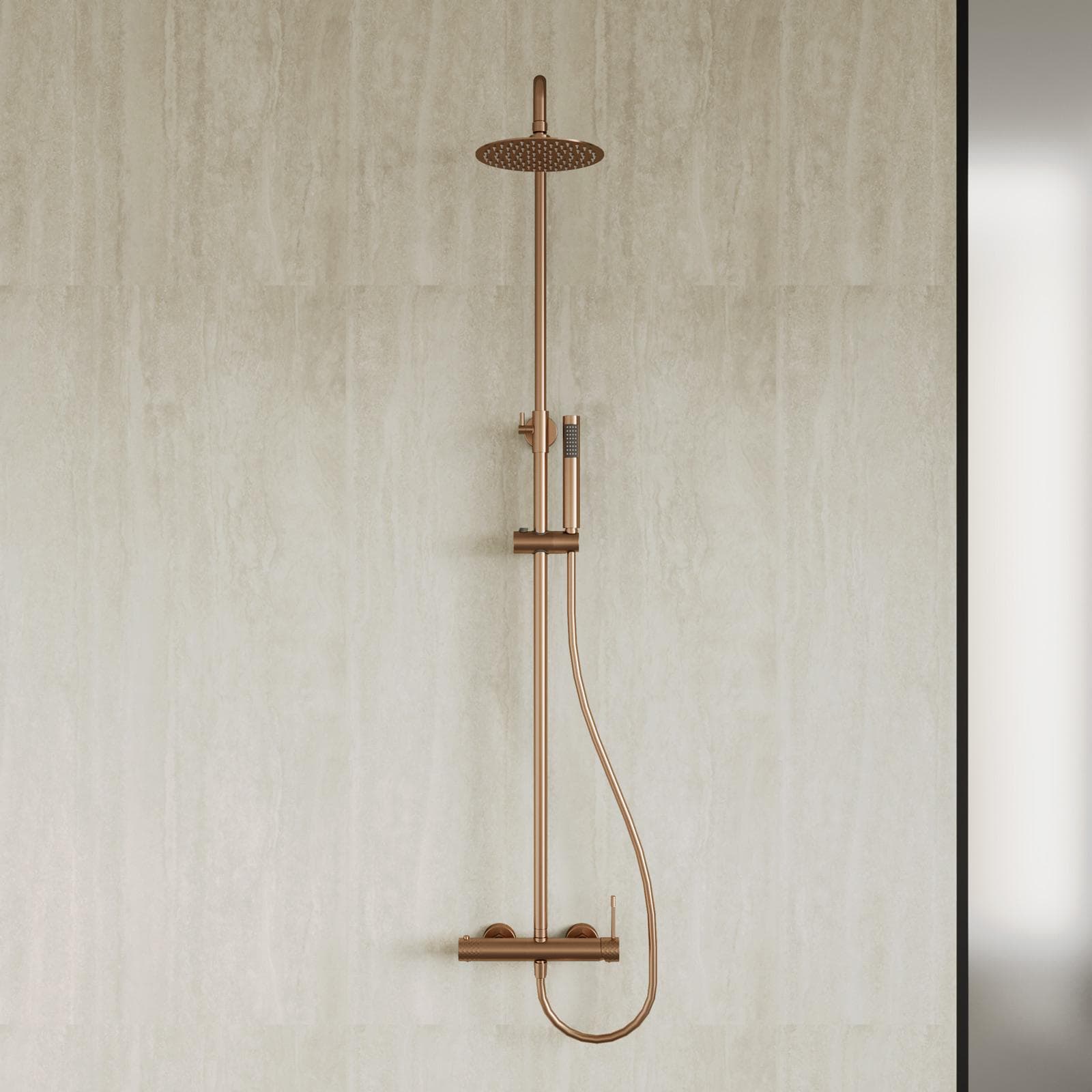 Colonna doccia in acciaio inox bronzo spazzolato anti-impronta - Fear