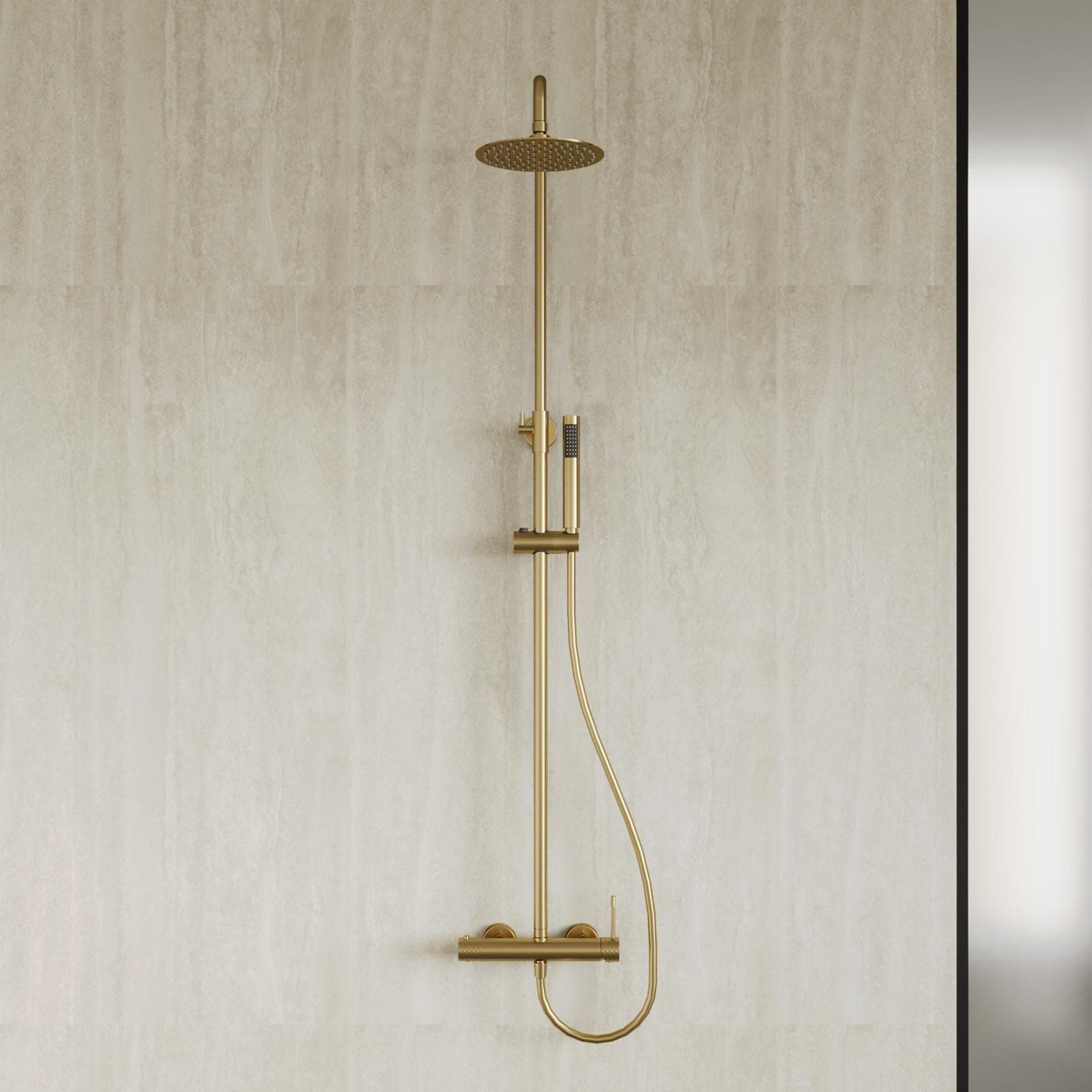 Colonna doccia in acciaio inox oro spazzolato anti-impronta - Fear