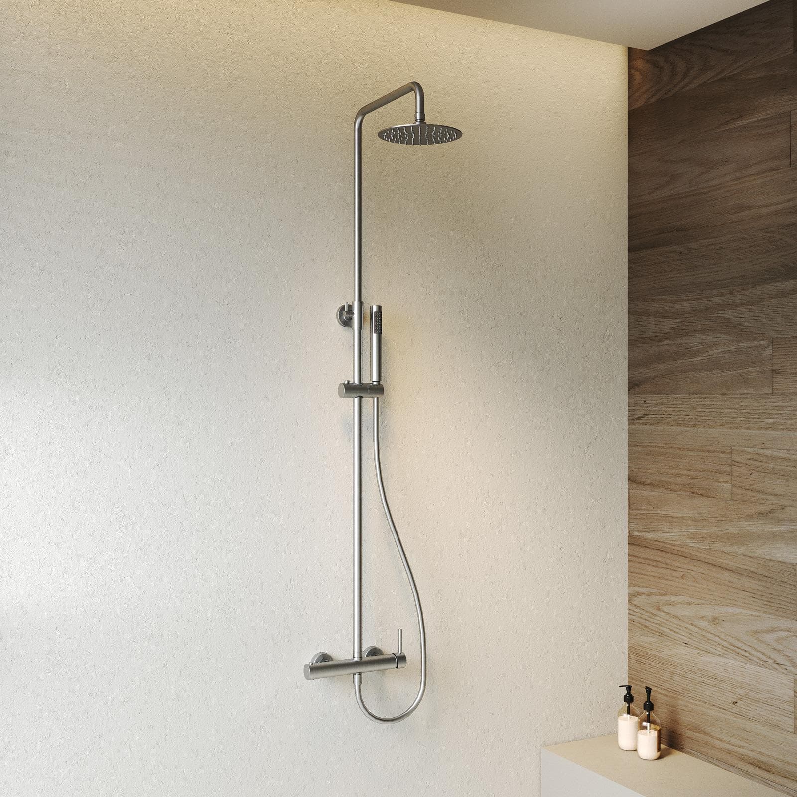 Colonna doccia in acciaio inox spazzolato - Oasis