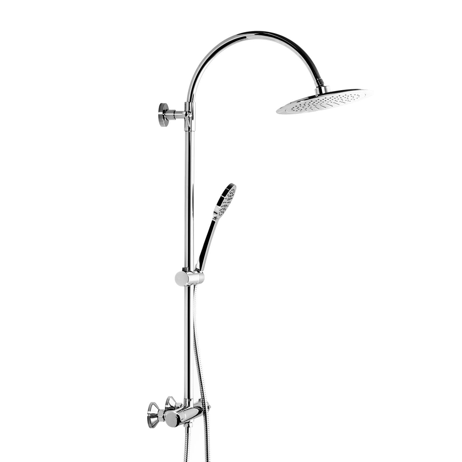 Colonna doccia termostatica cromata con doccetta e soffione 24 cm