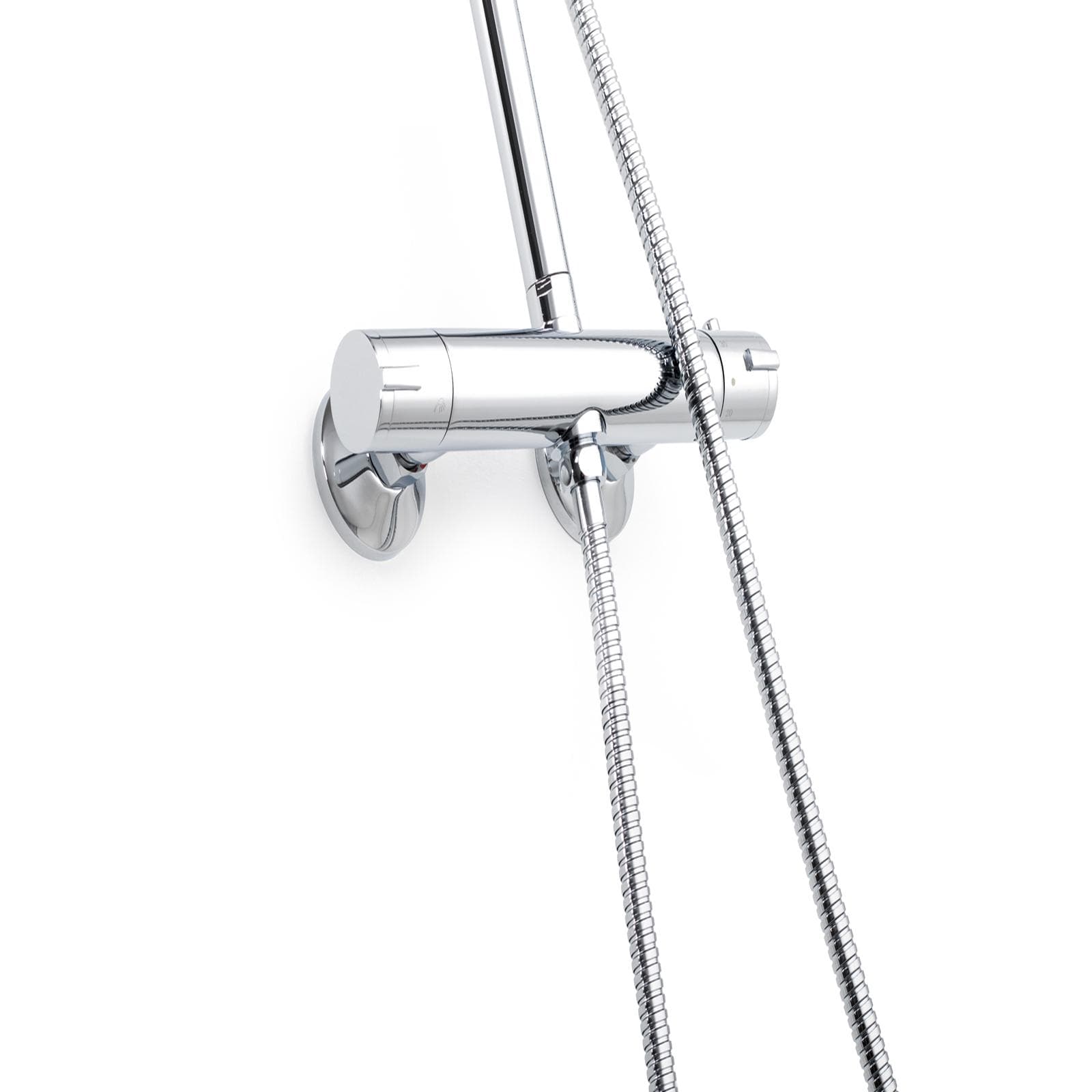 Colonna doccia termostatica cromata con doccetta e soffione 24 cm