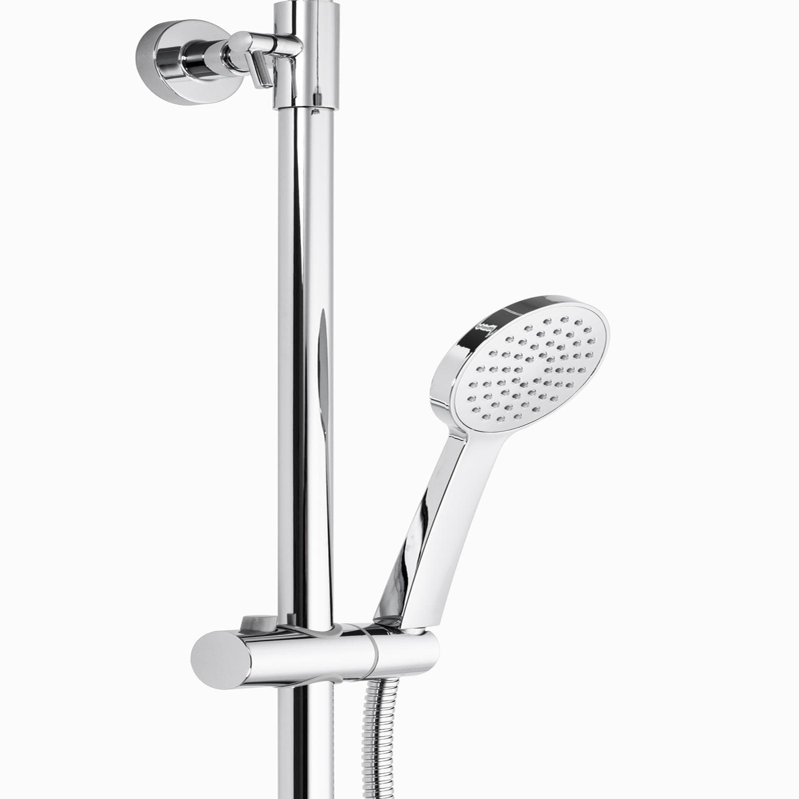 Colonna doccia termostatica cromata con doccetta e soffione 24 cm