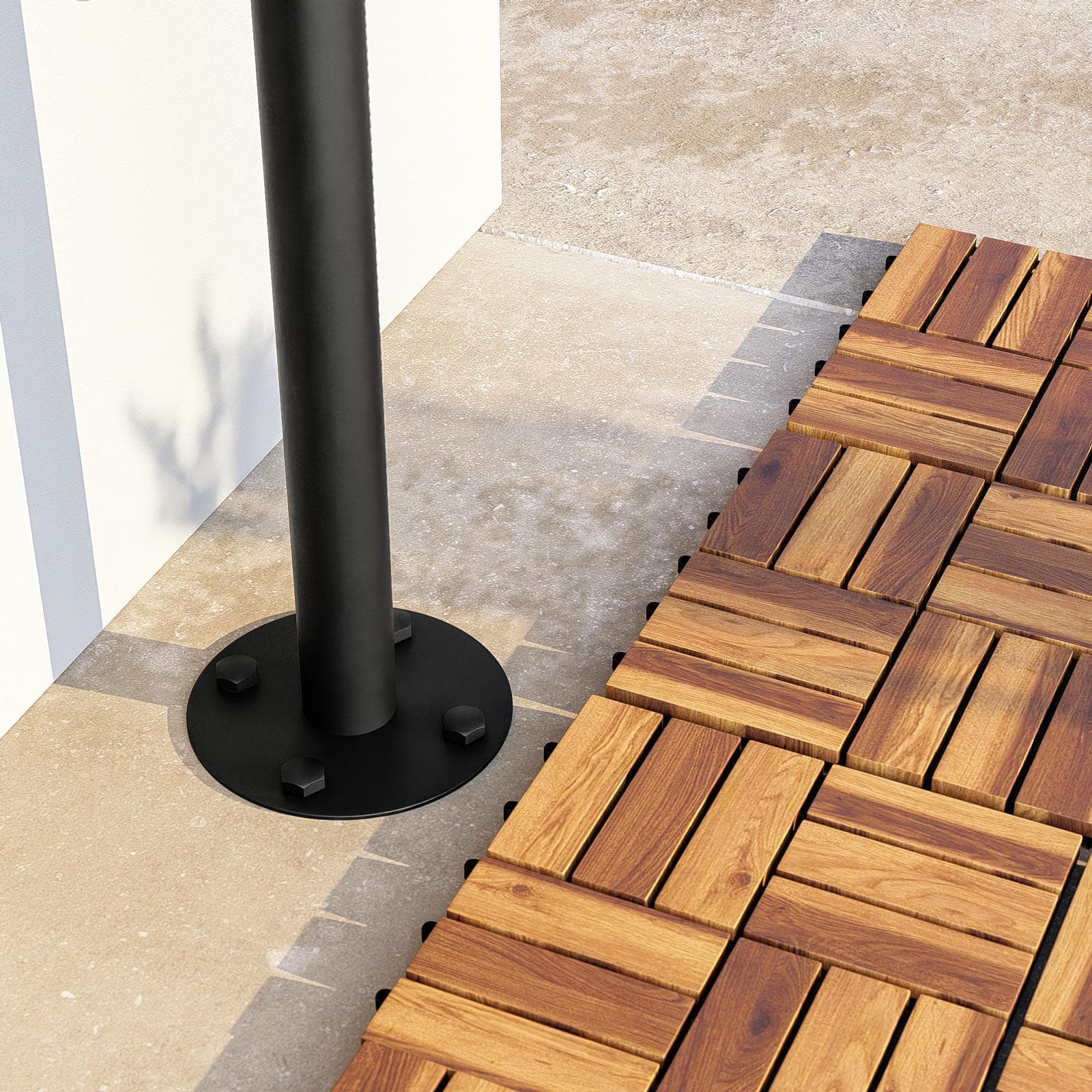 Colonna doccia per esterno 230h cm in acciaio inox 304 nero opaco - Keiras